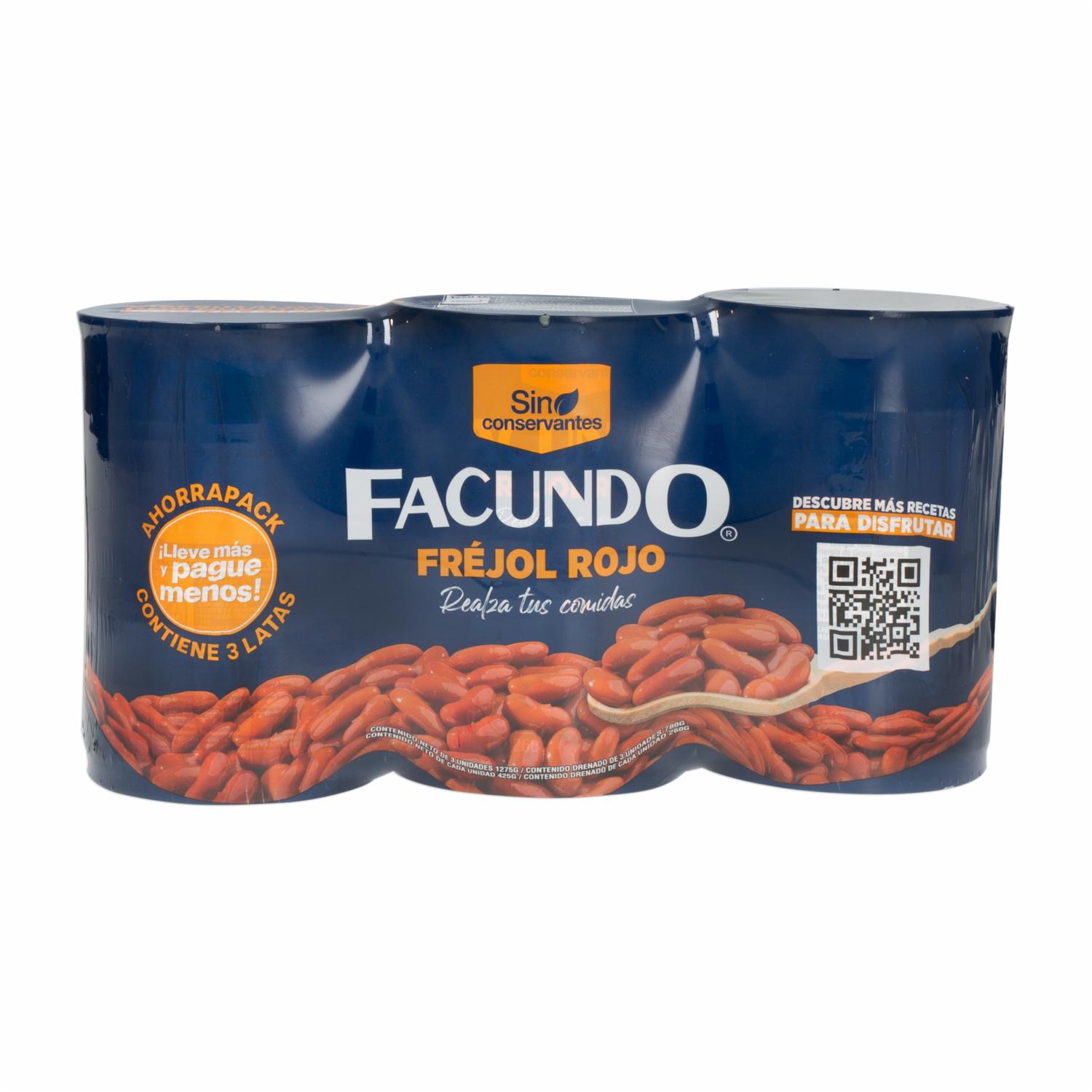 Fréjol Rojo FACUNDO 3 X 425 G