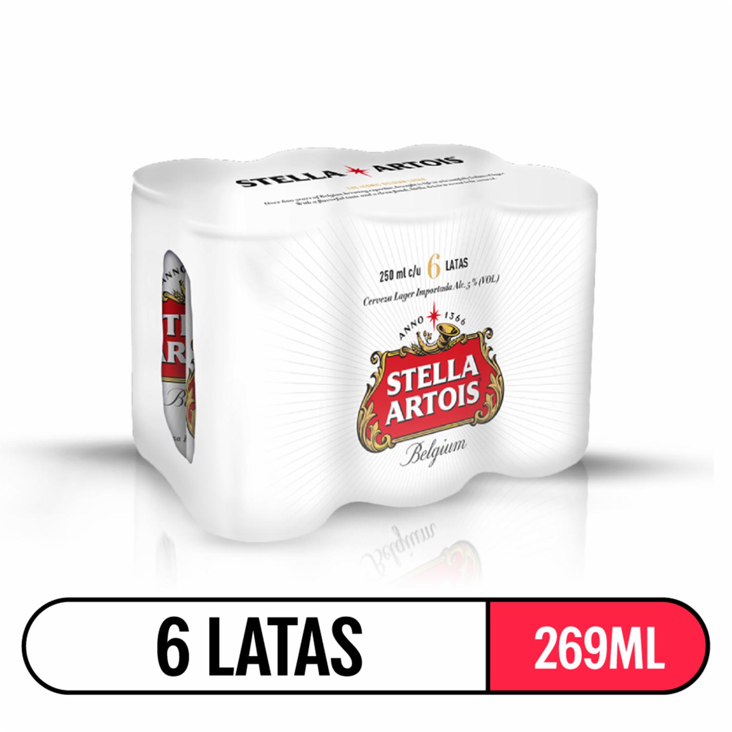 Cerveza En Lata Stella Artois 6 X 250 Ml