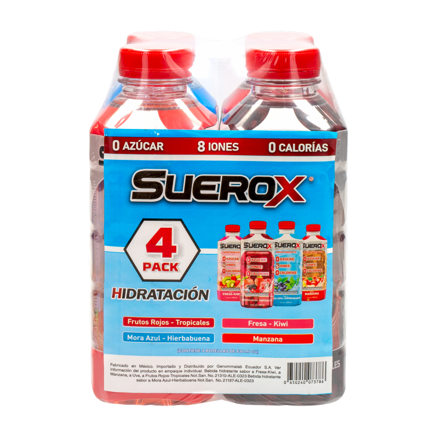 Bebida Hidratante Pack Sabores Surtidos SUEROX 4X630Ml