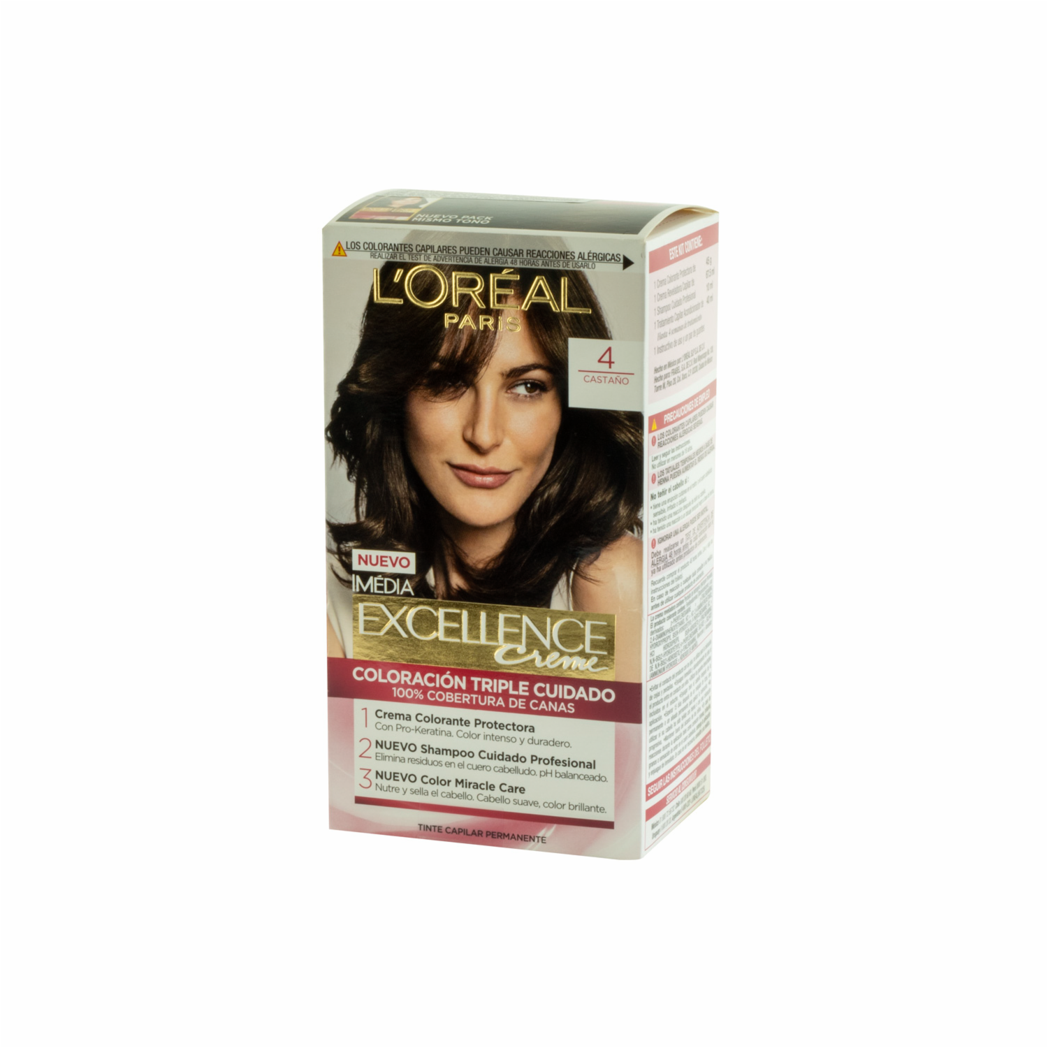 Tinte De Cabello Tono 4 Castaño EXCELLENCE L’ORÉAL PARIS 1 Kit