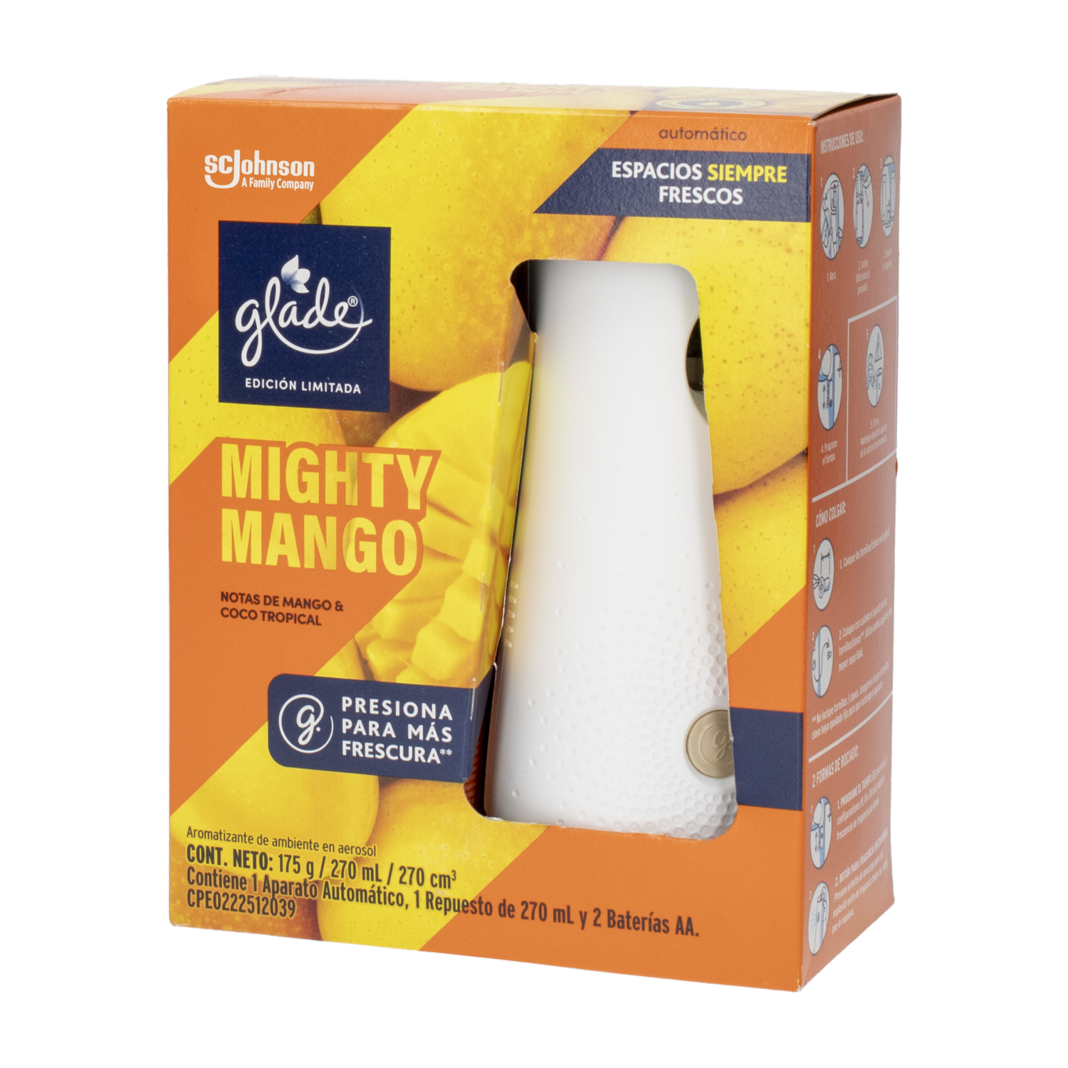 Repuesto Desodorante Ambiental Aroma Might Y Mango GLADE 2 Uds 175 G