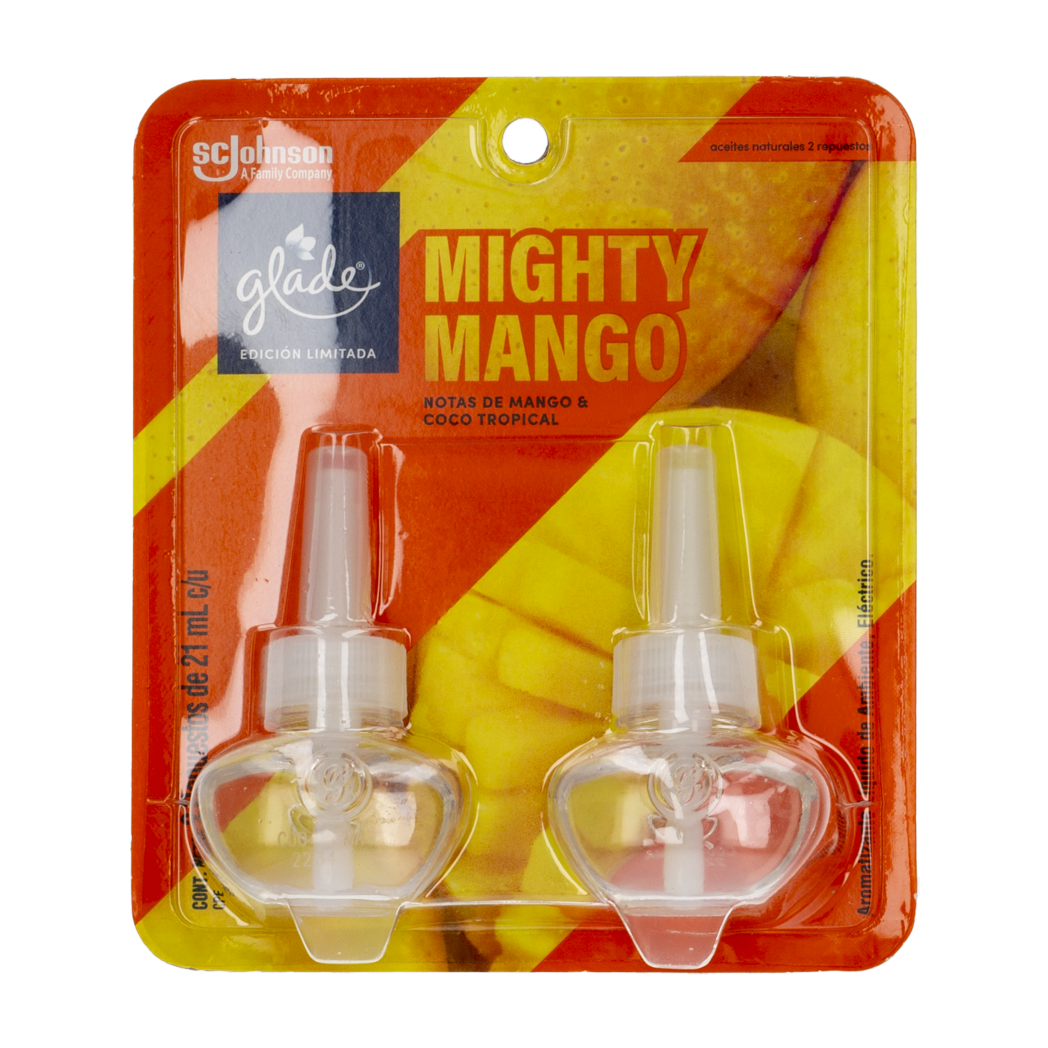 Repuesto Desodorante Ambiental Automático Aroma Mango GLADE 2 Uds 42 Ml