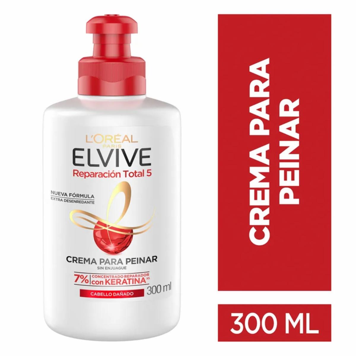 Crema Para Peinar Reparación Total 5 Para Cabello Dañado ELVIVE L’ORÉAL 300 Ml