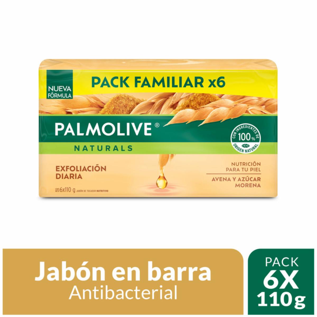 Jabón En Barra Avena y Azúcar Morena PALMOLIVE 6 X 110 G