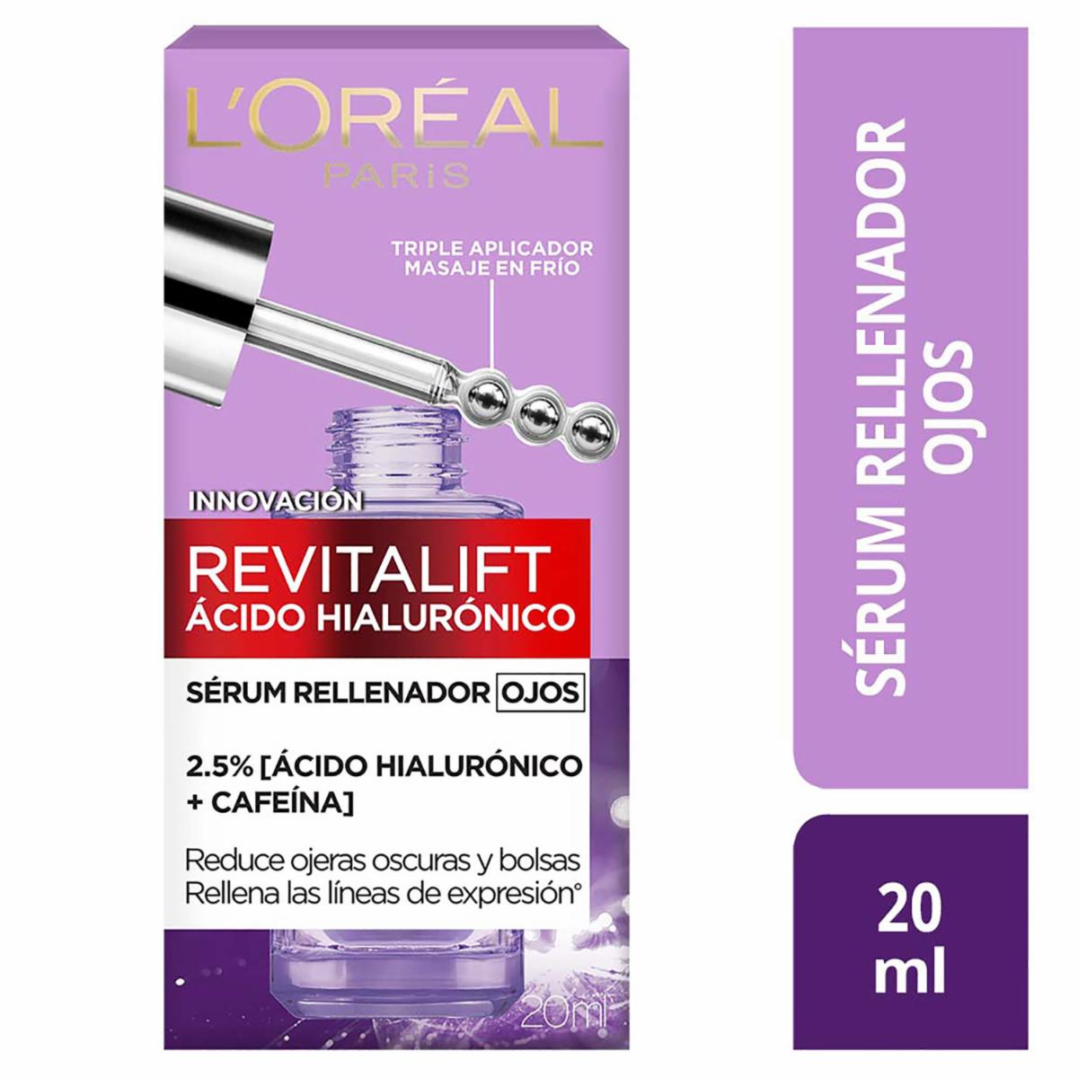 Contorno De Ojos Rellenador Con Ácido Hialurónico Revitalift L’ORÉAL 20 Ml