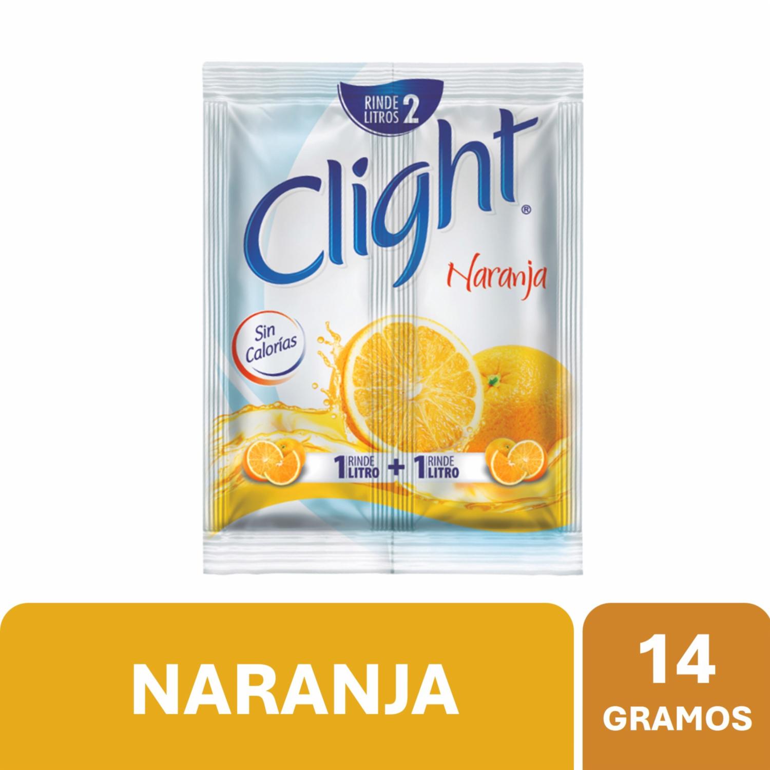 Bebida En Polvo Sabor A Naranja Sin Azúcar CLIGHT 14 G