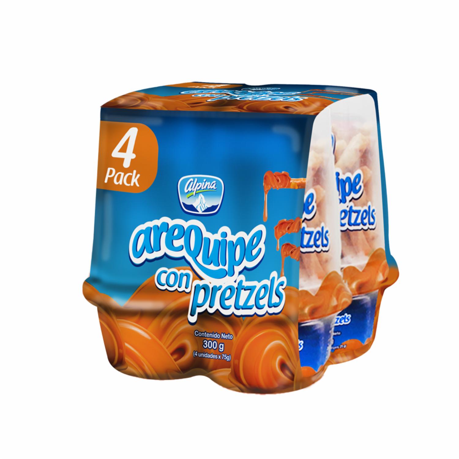 Arequipe Con Pretzels ALPINA 4 X 75 G