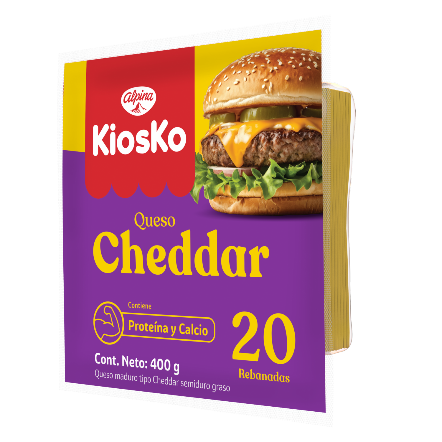 Queso Cheddar Lonjas KIOSKO 400 G