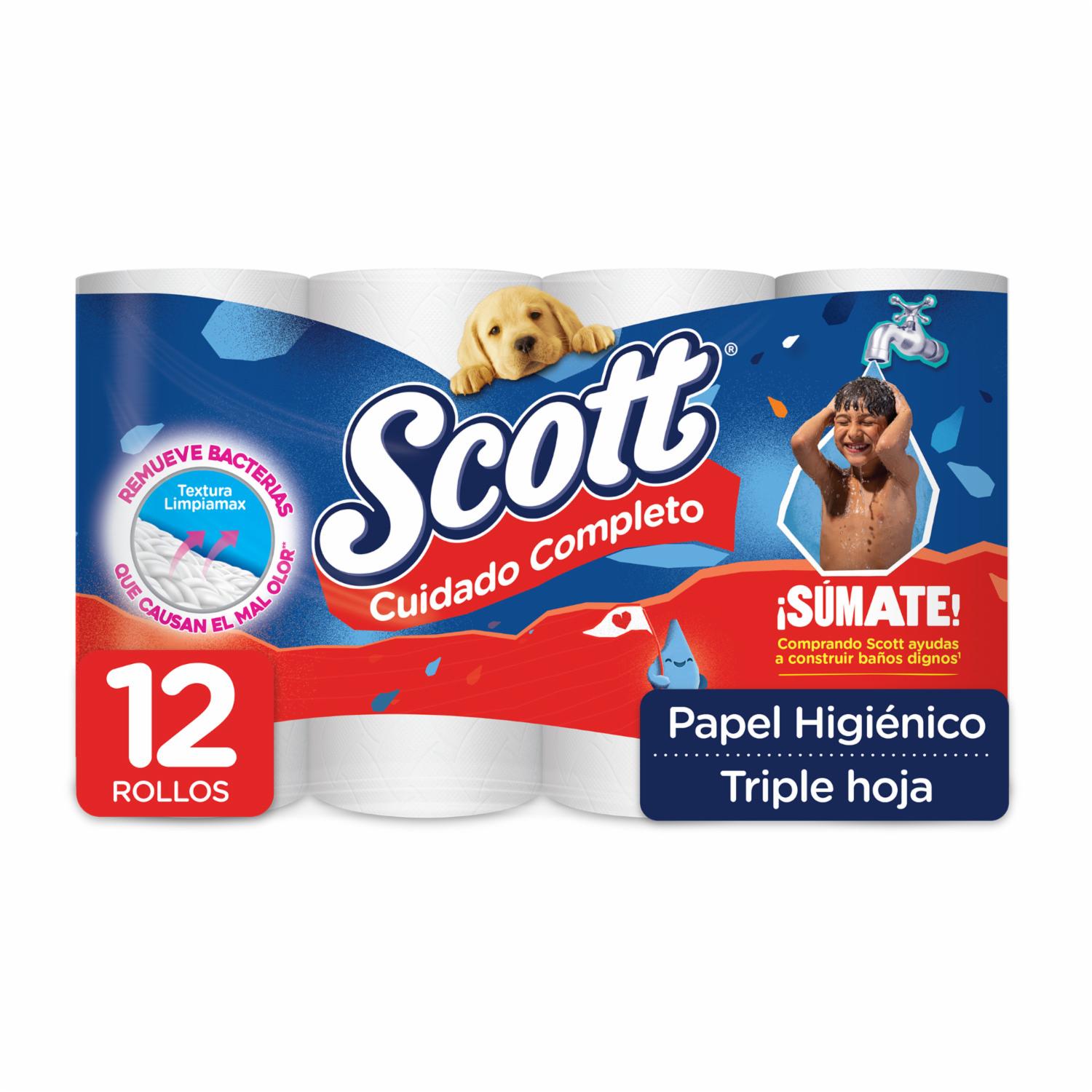 Papel Higiénico Cuidado Completo Triple Hoja SCOTT X 12 Uds