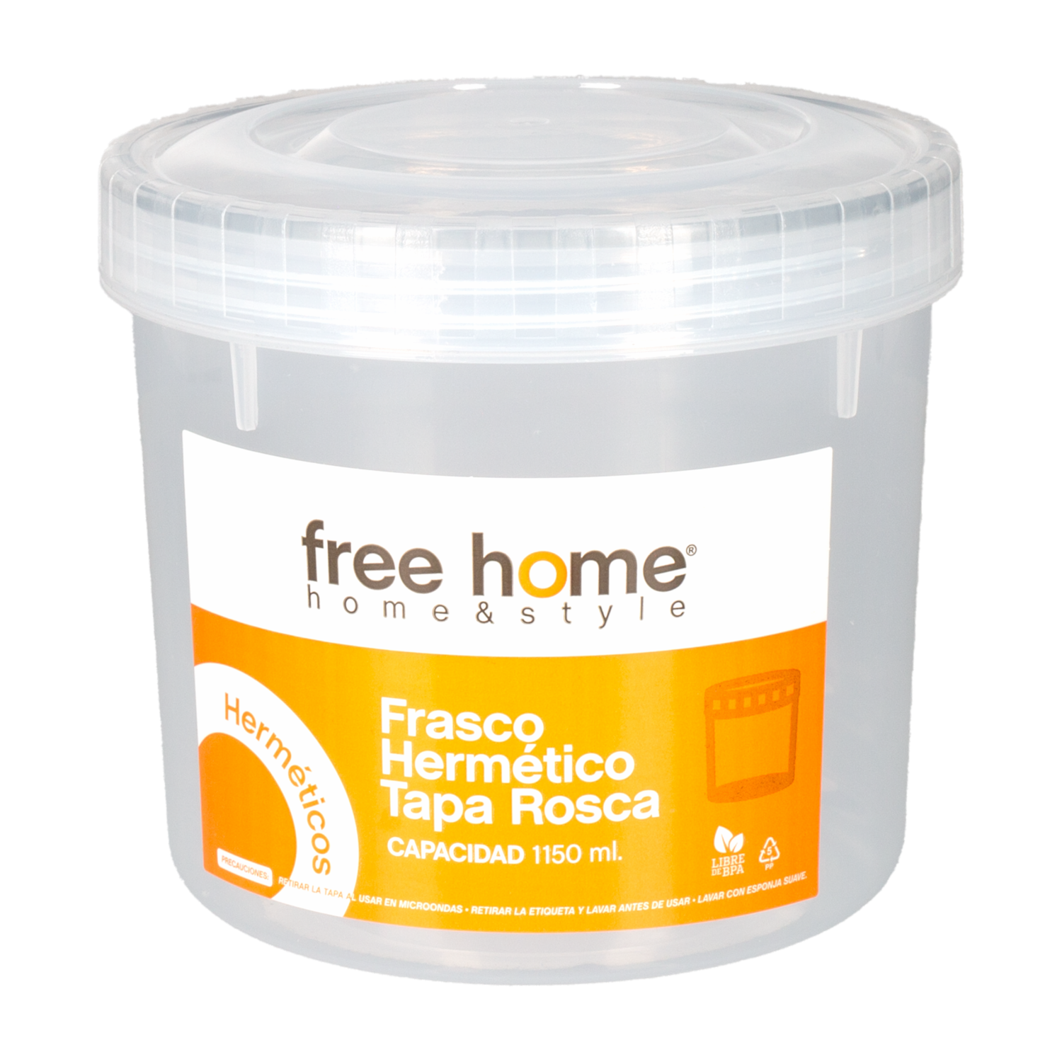 Frasco Hermético Tapa Rosca FREE HOME 1150 Ml
