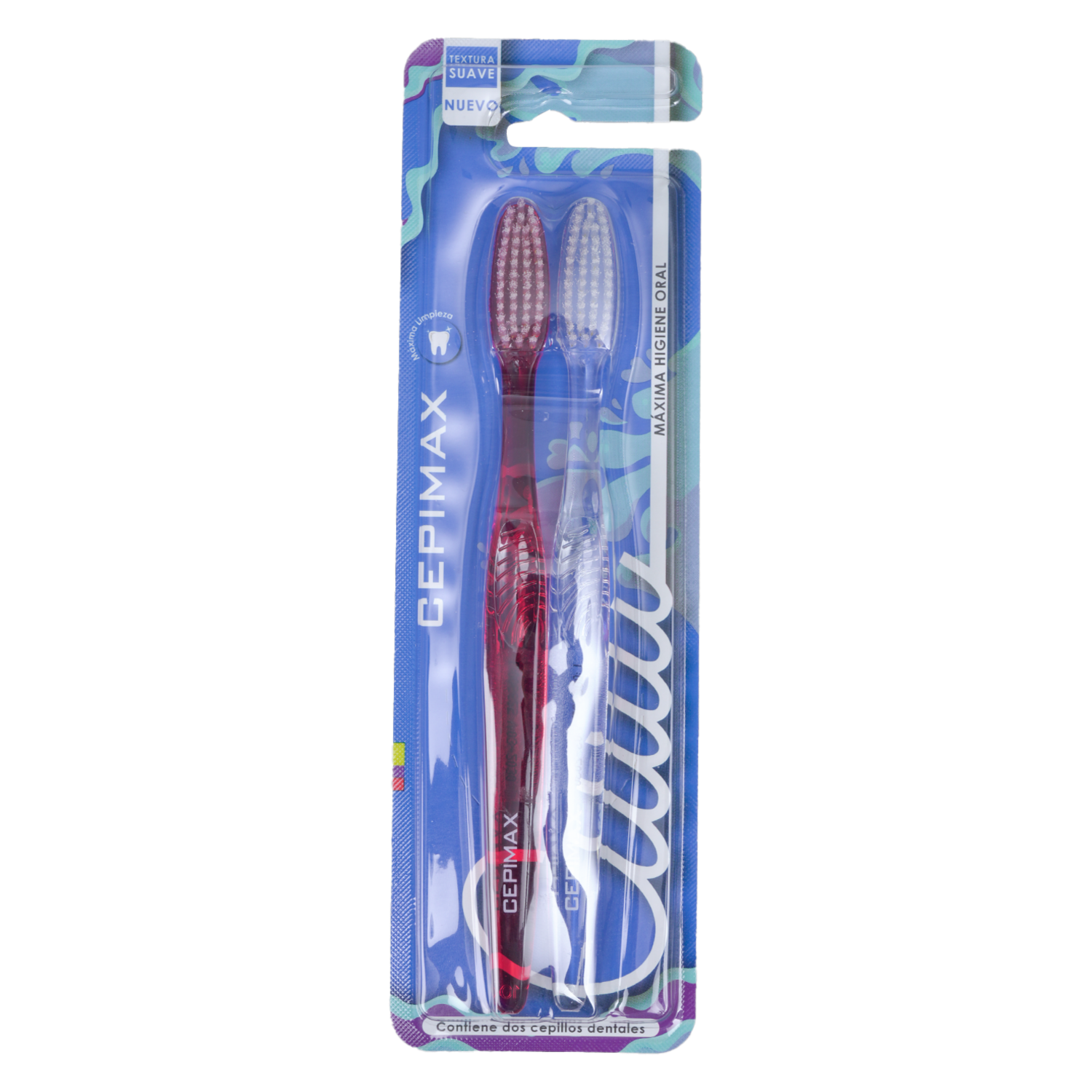 Cepillo Dental Adulto 490 Ps Cerdas Suaves CEPIMAX Pack X2 U