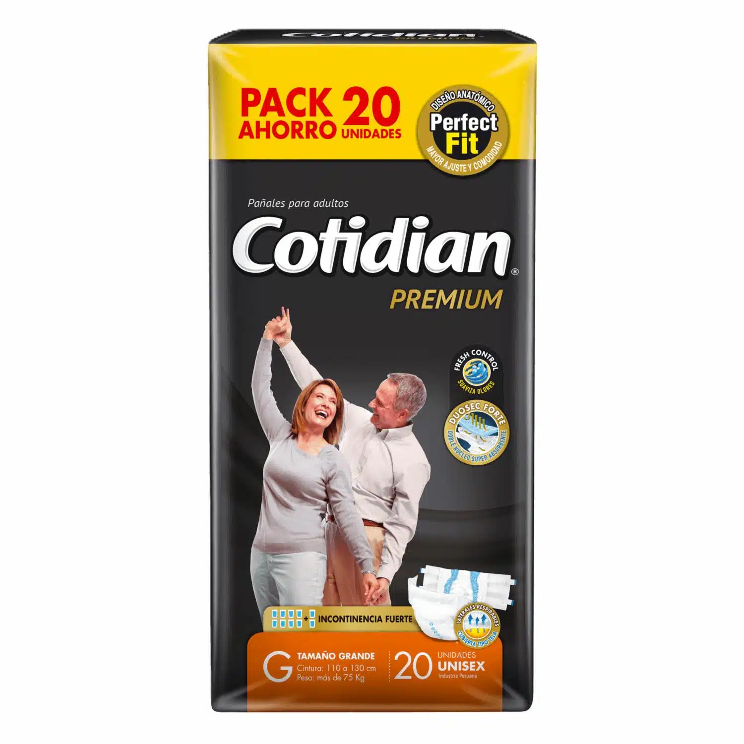 Pañal Desechable Premium Grande COTIDIAN X 20 Uds Supermaxi