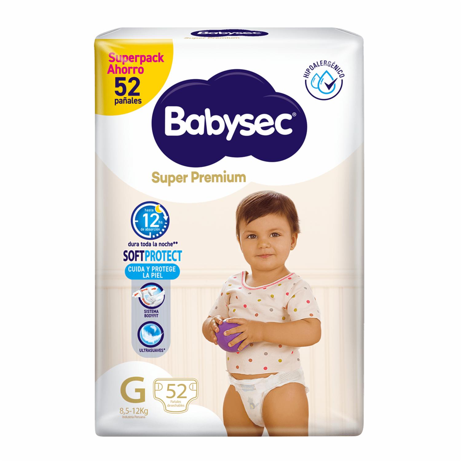 Pañal Desechable Super Premium Softprotect Grande BABYSEC X 52 Uds