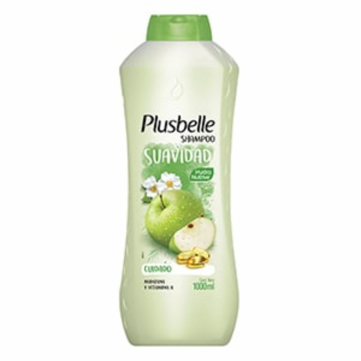 Shampoo De Cabello Suavidad Cuidado Manzana Y Vitamina A PLUSBELLE 1000 Ml