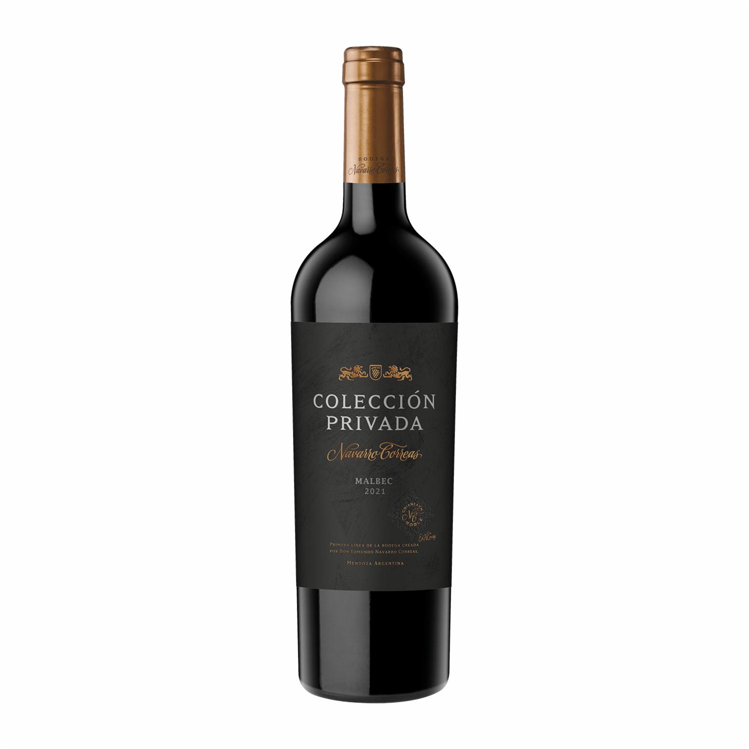 Vino Tinto Argentino Colección  Privada Malbec Navarro Correas 750 Ml