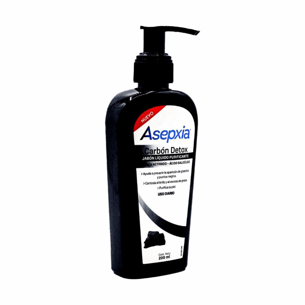 Jabón Facial Líquido Carbón Détox Purificante ASEPXIA 200 Ml