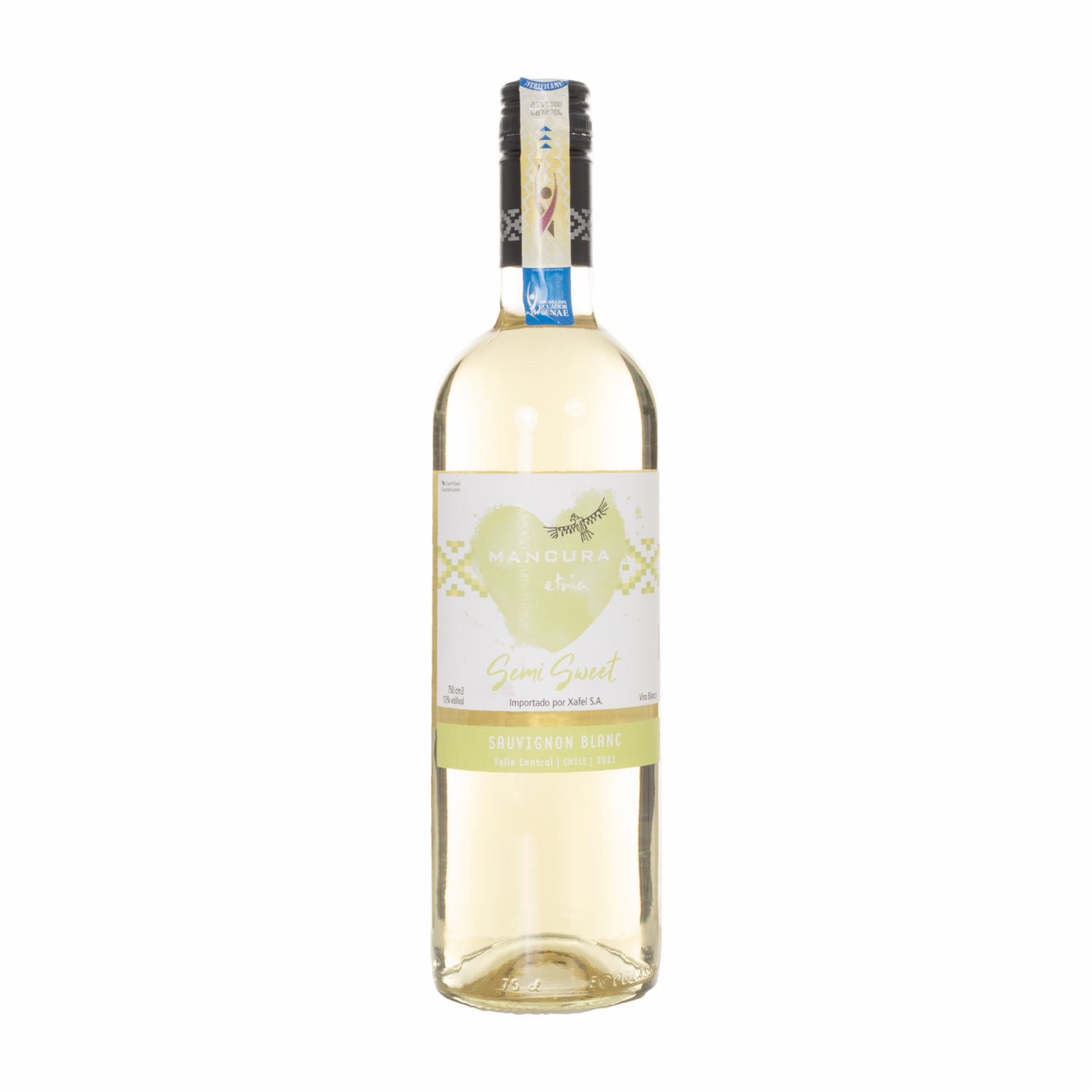 Vino Blanco Etnia Semi Sweet Sauvignon Blanc Chileno Mancura 750 Ml