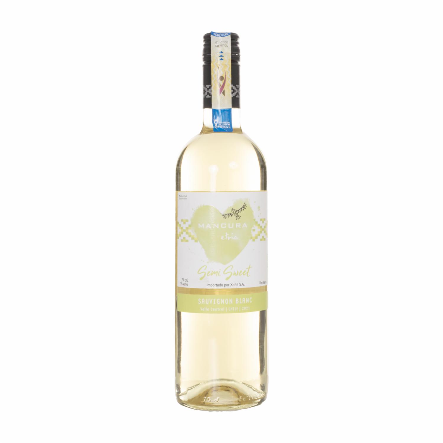 Vino Blanco Etnia Semi Sweet Sauvignon Blanc Chileno MANCURA 750 Ml