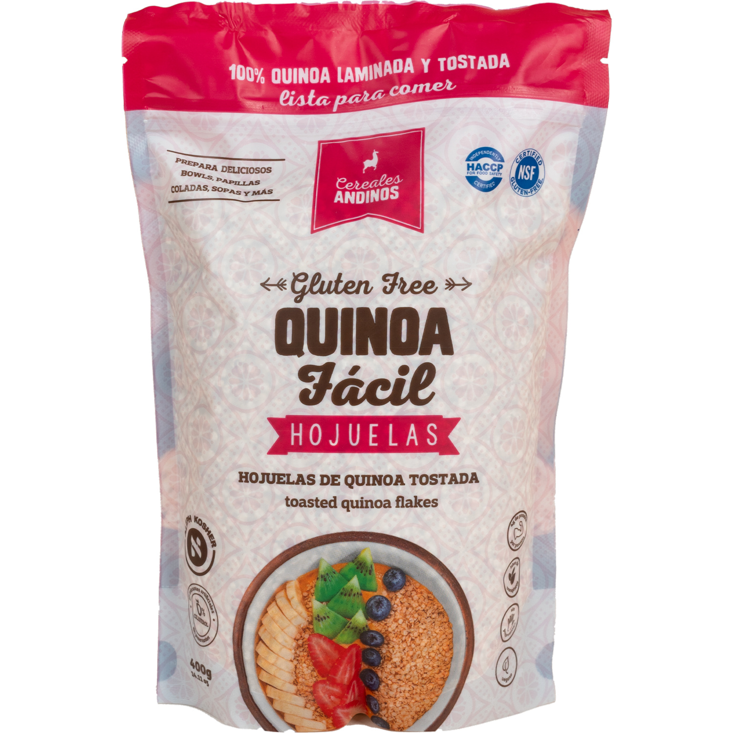 Hojuelas De Quinoa Tostada Quinoa Fácil Libre De Gluten CEREALES ANDINOS 400 G