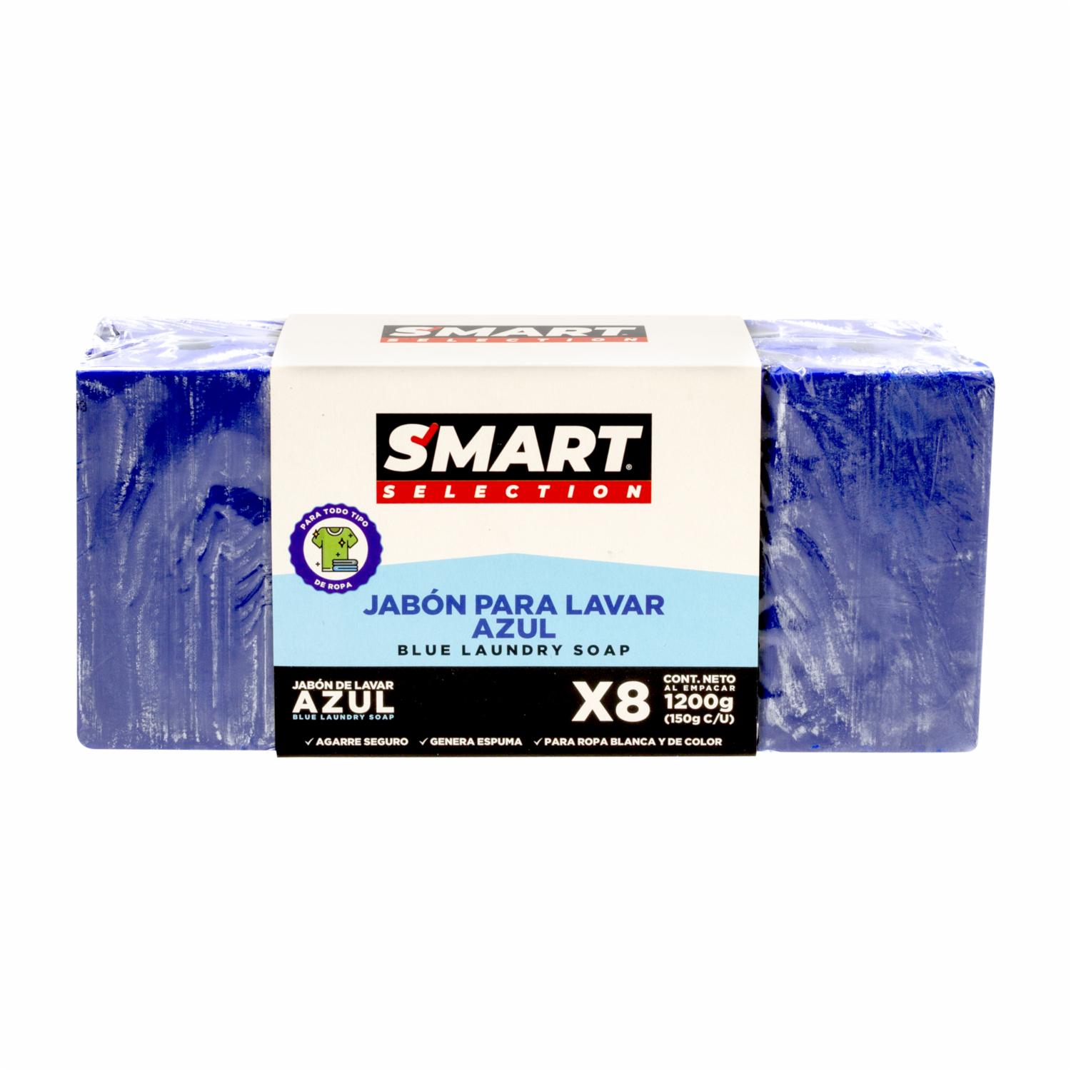 Jabón Para Ropa Azul SMART SELECTION 8 X 150 G