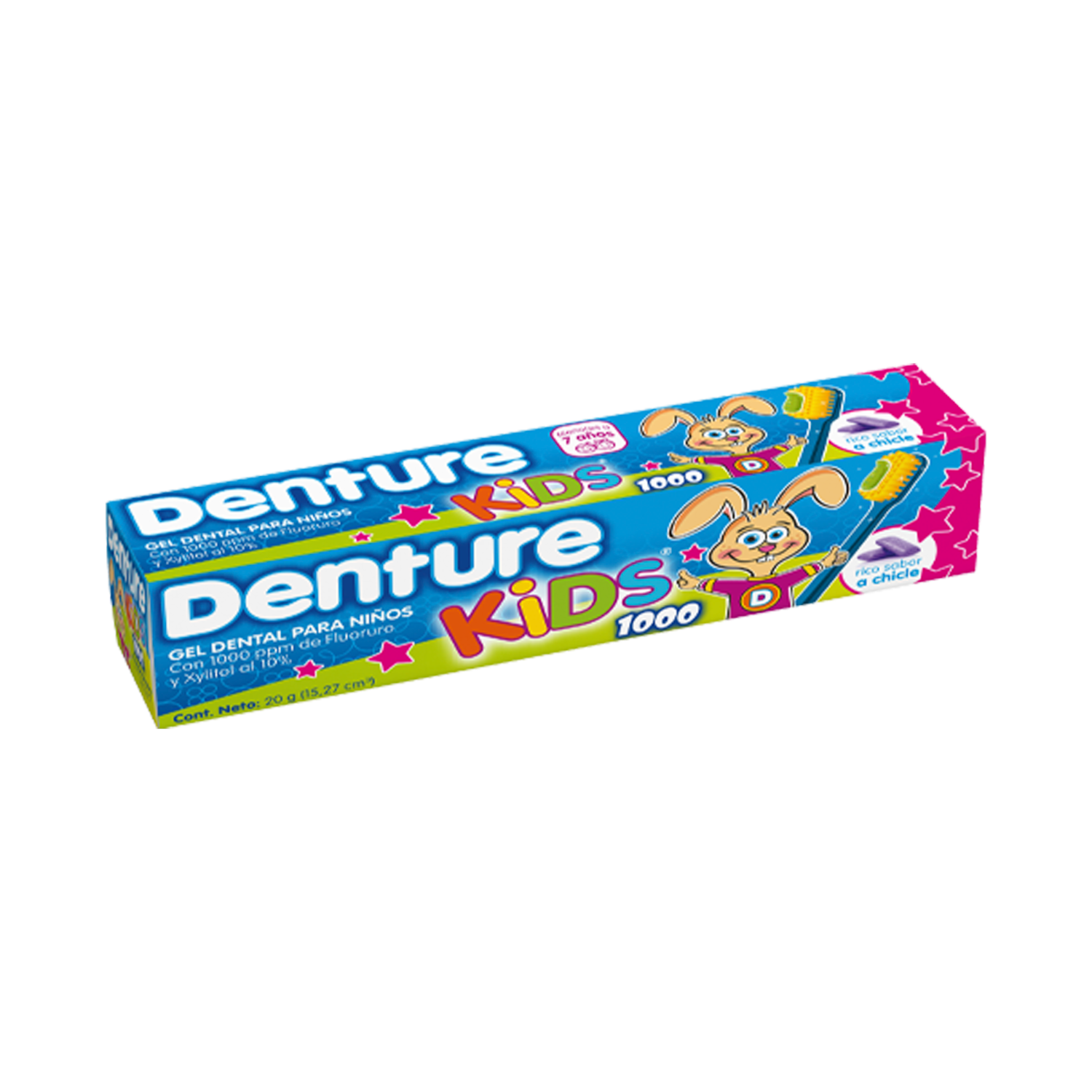 Pasta Dental Para Niños En Gel Sabor Chicle Kids DENTURE 50 G