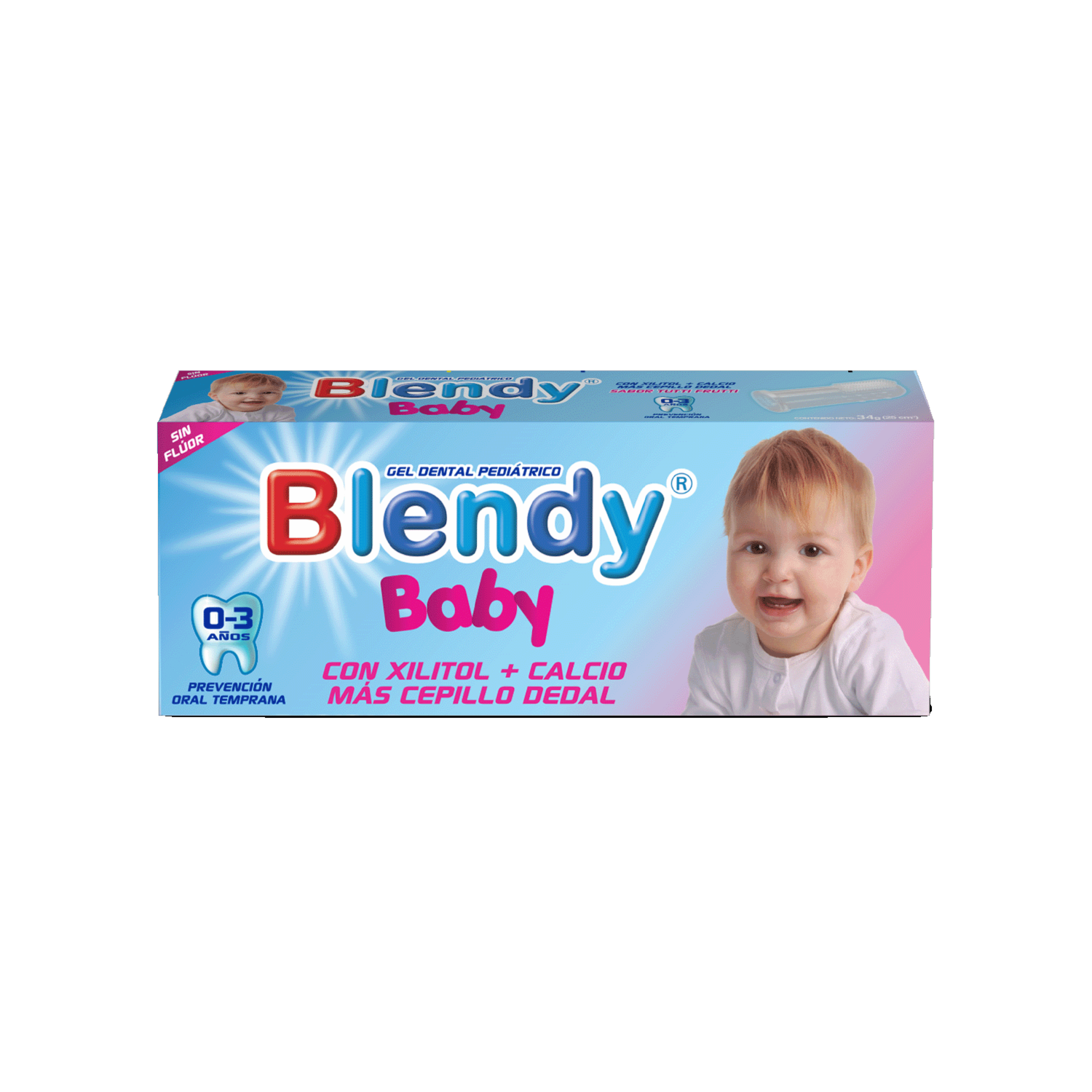 Pasta Dental Infantil Baby Tuti Fruti Con Cepillo 0 A 3 Años BLENDY 34 G