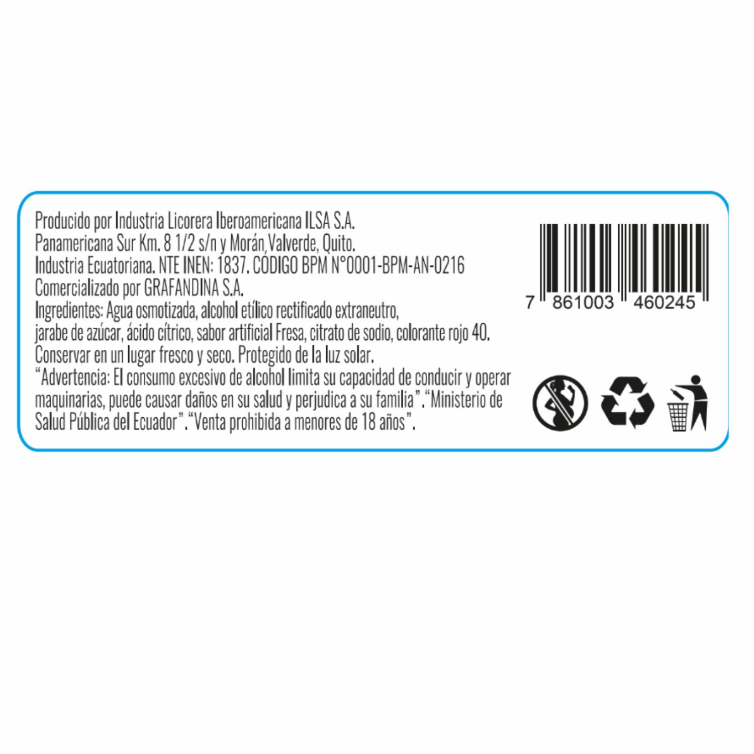 Vodka Semiseco Sabor Strawberry Russkaya 750 Ml