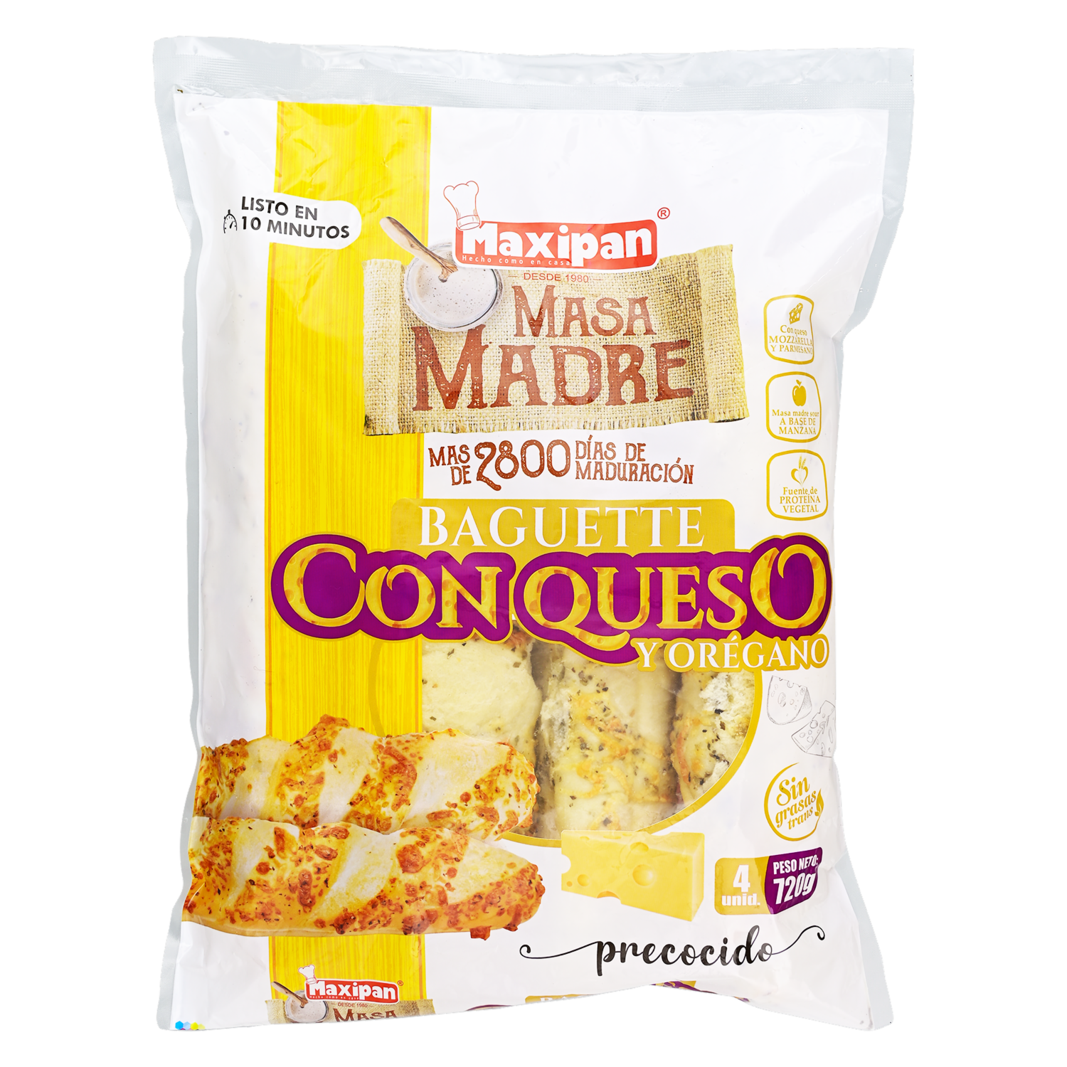 Baguette De Queso Con Masa Madre MAXIPAN 720 G