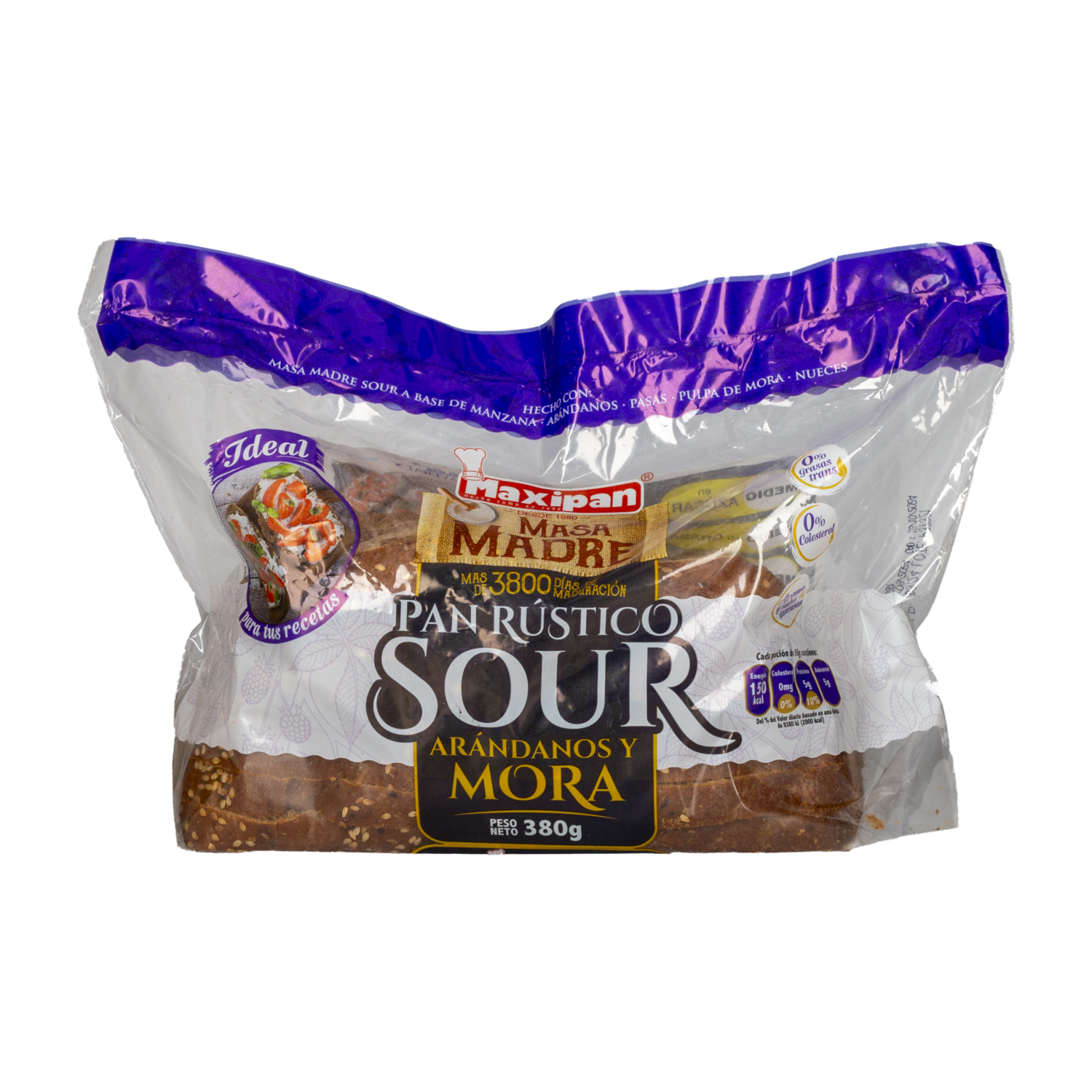 Pan Molde Arándanos Y Mora MAXIPAN 380 G