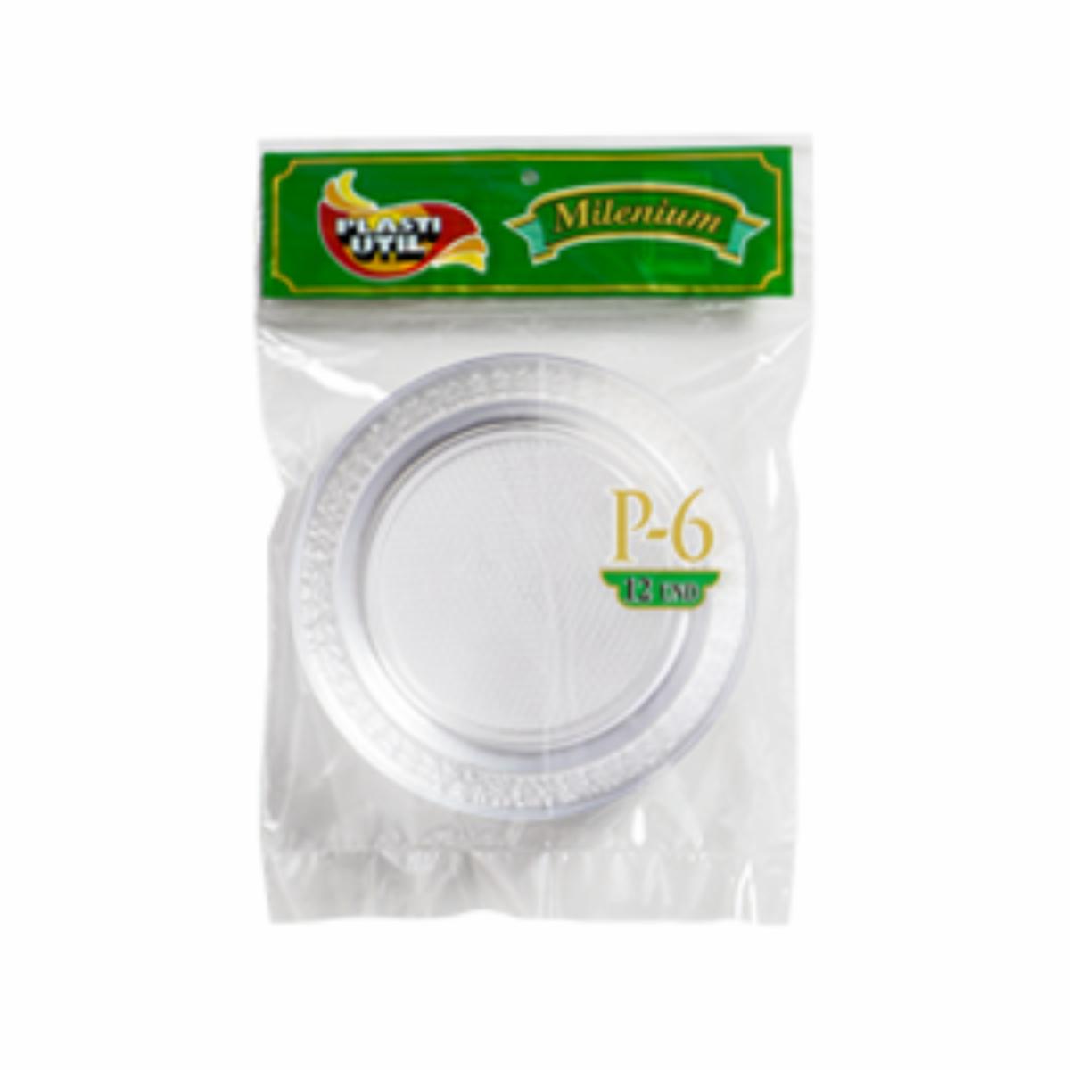 Plato N° 6 Milenium PLASTIUTIL 12 Unidades
