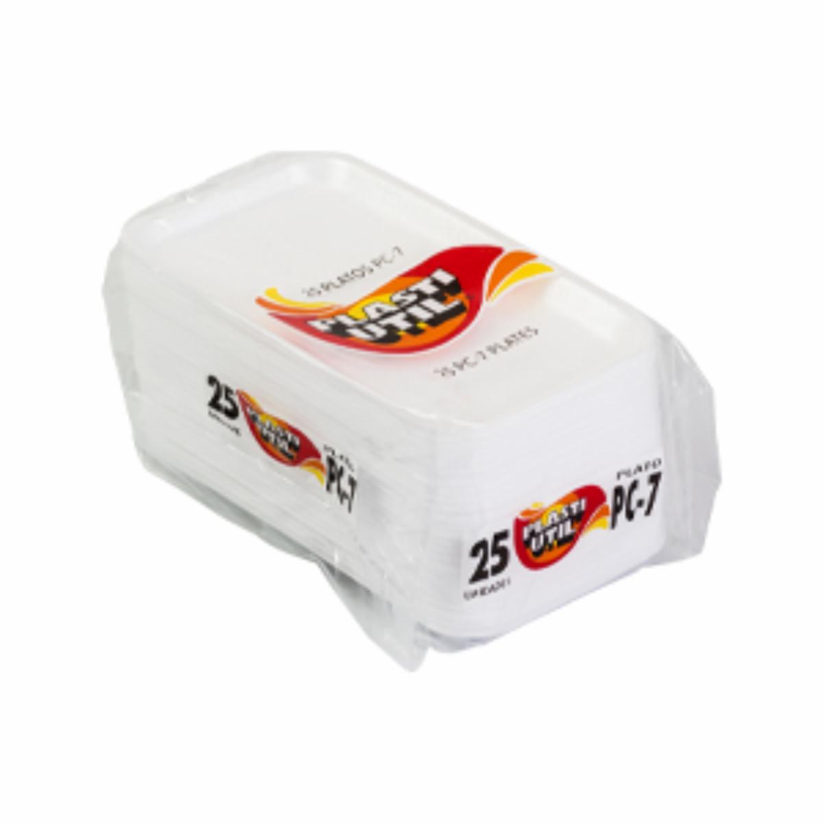 Plato Rectangular PLASTIUTIL 25 Unidades