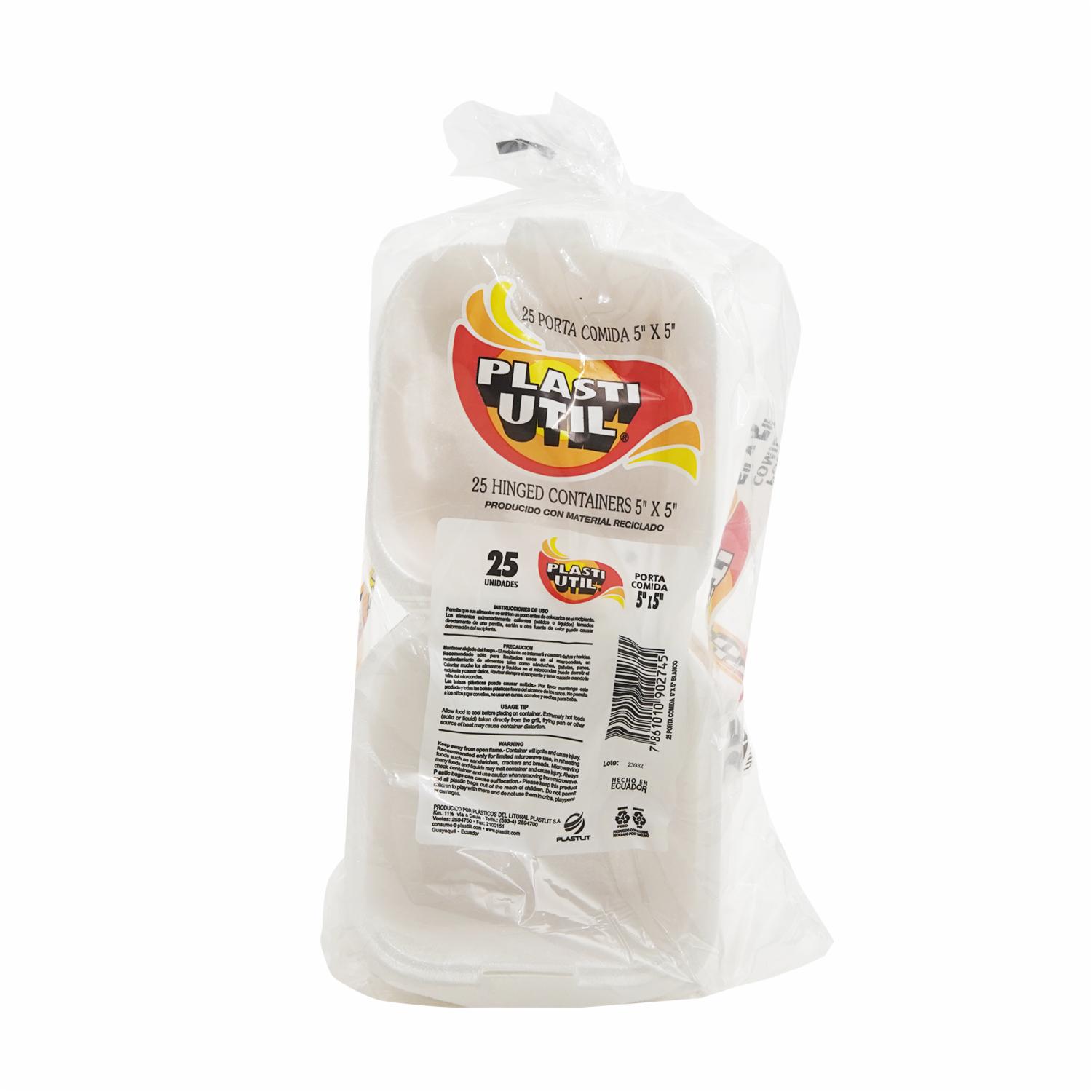 Contenedor De Alimentos PLASTIUTIL 25 Uds