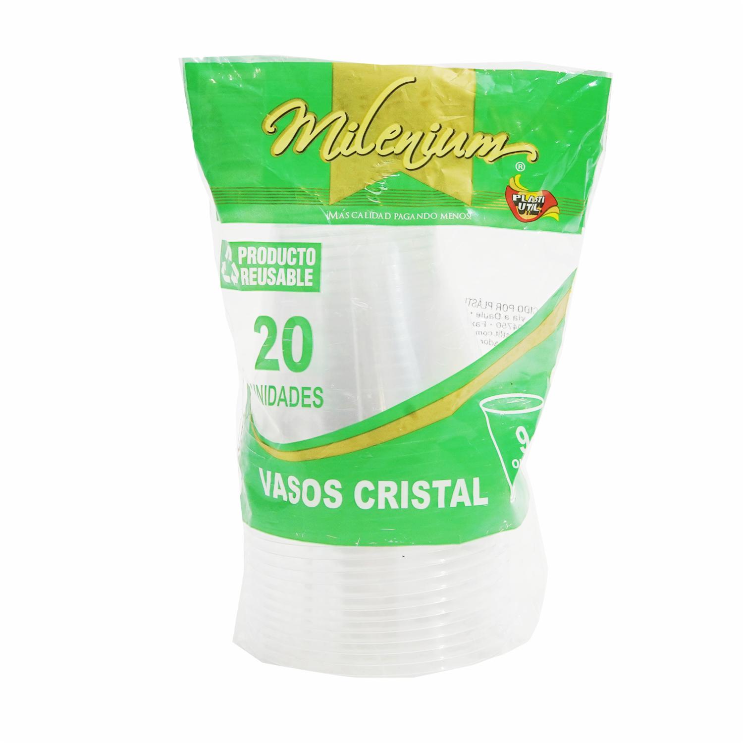 Vaso Tipo Cristal 9 Onzas PLASTIUTIL 20 Uds