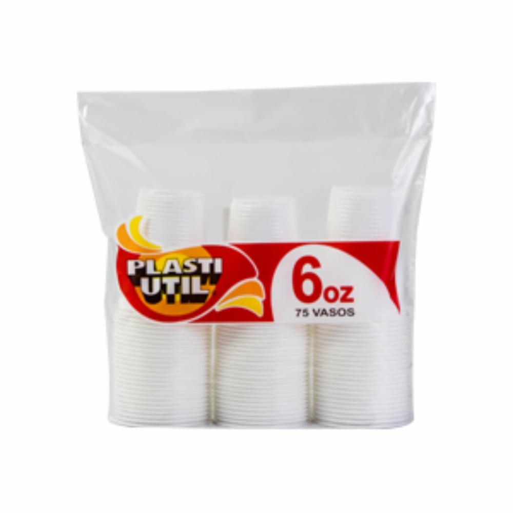 Vaso Diseño Anillado De 6 Onzas PLASTIUTIL 75 Unidades