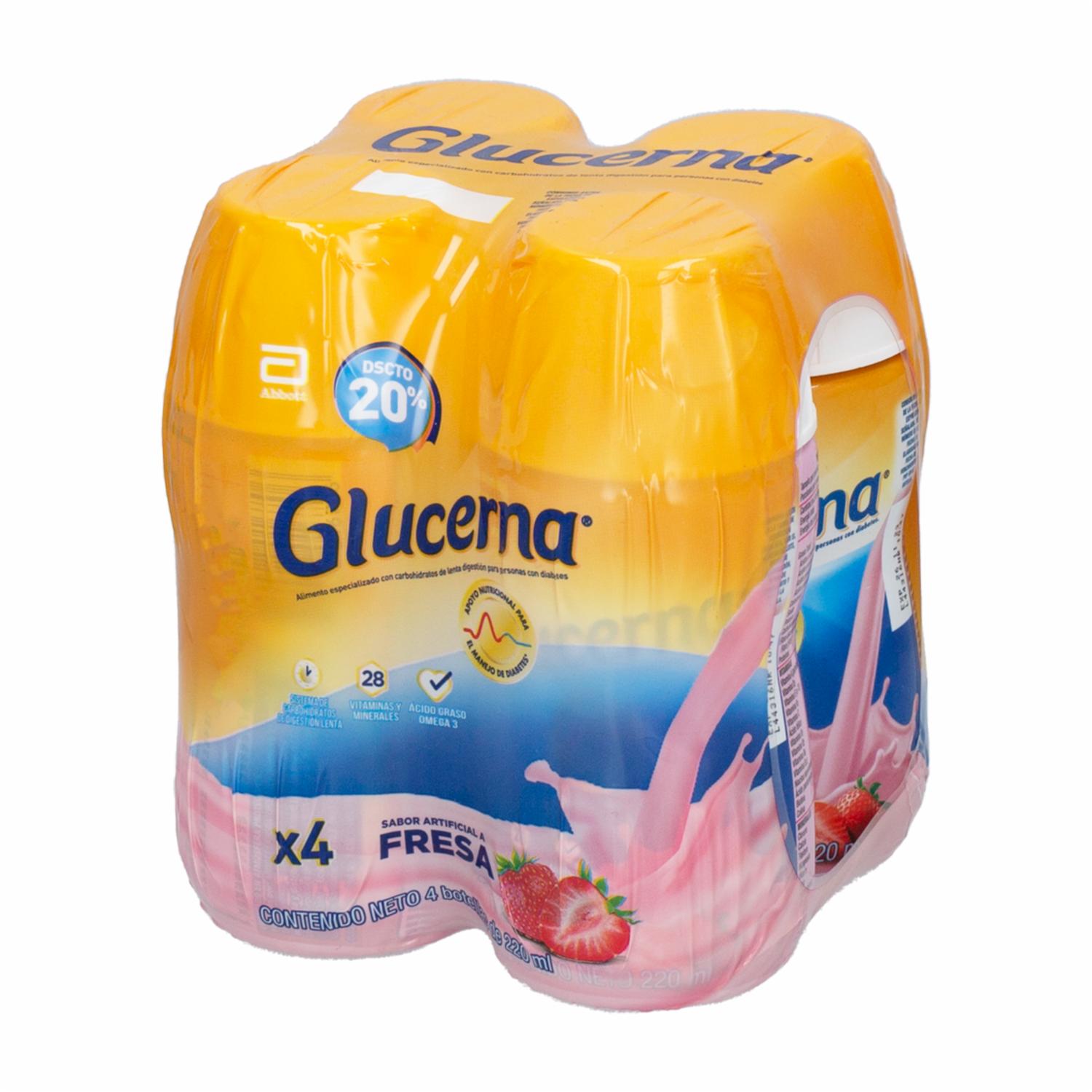Suplemento Liquido Sabor  A Fresa GLUCERNA 880 Ml