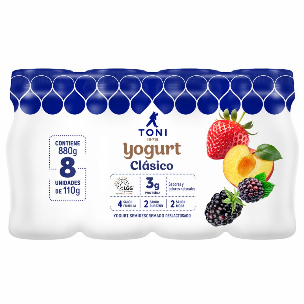 Yogurt Clsico Semidescremado Surtido TONI Pack X 8 Uds - Supermaxi