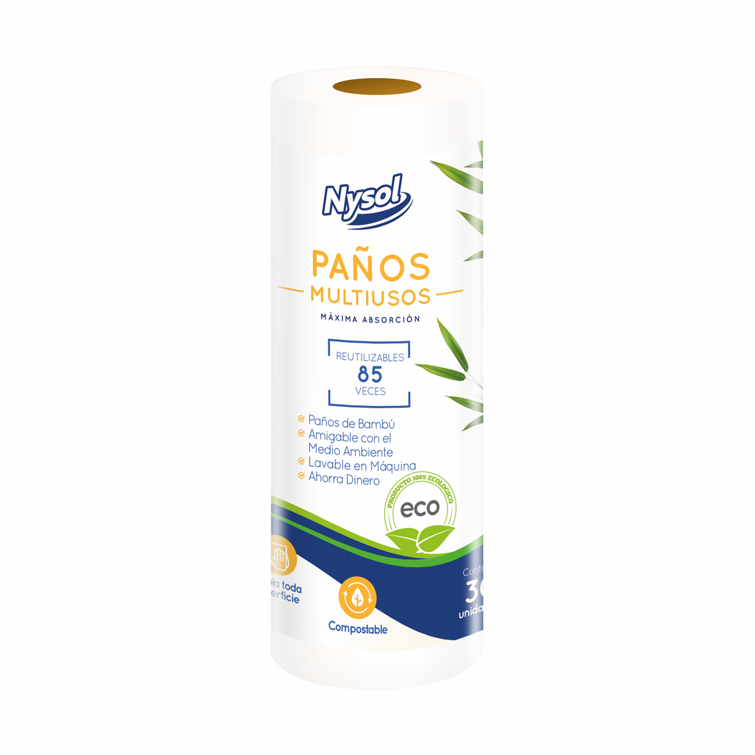 Paños Resusables De Bambú NYSOL X 30 Uds