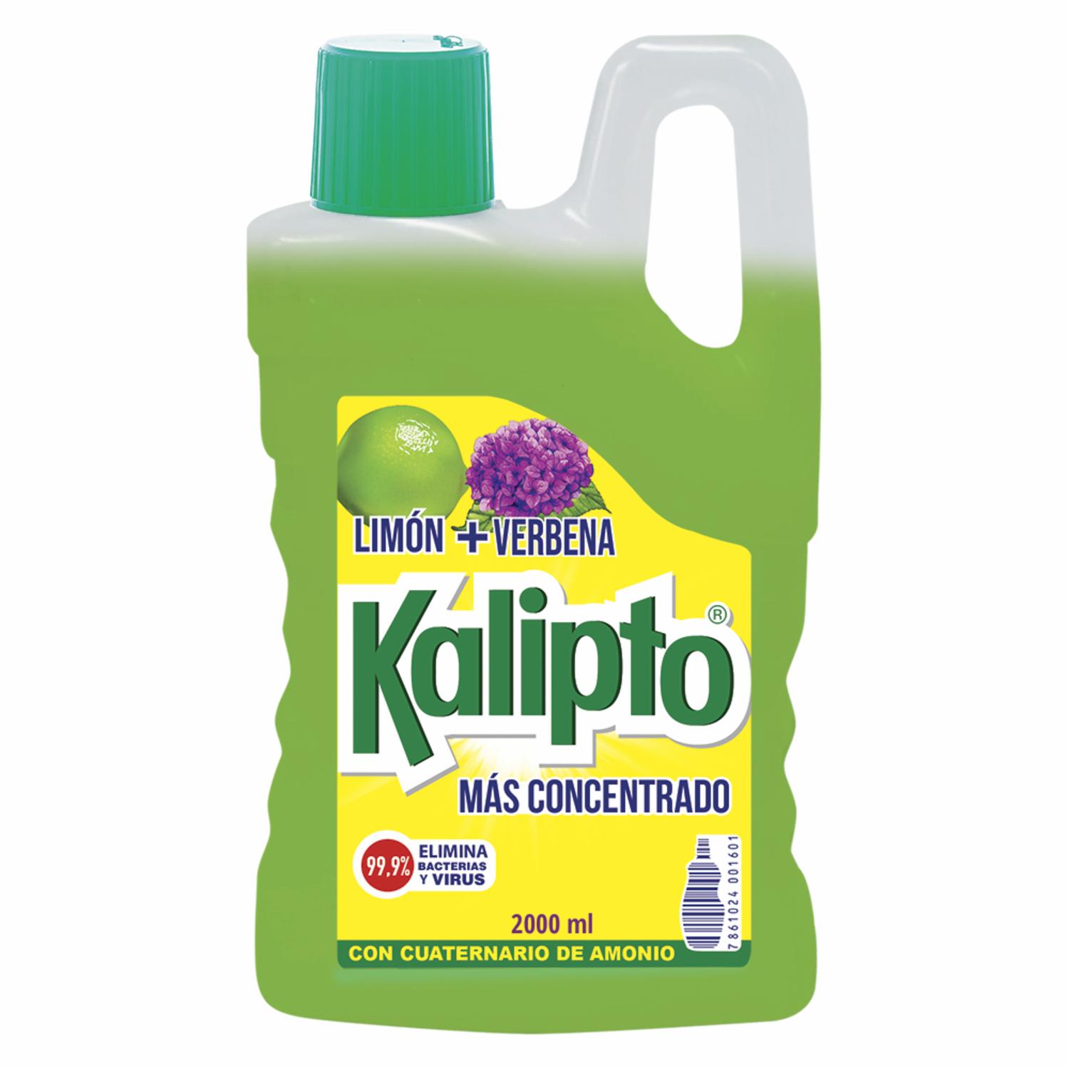 Desinfectante Con Amonio Cuaternario Aroma Limón + Verbena KALIPTO 2000 Ml