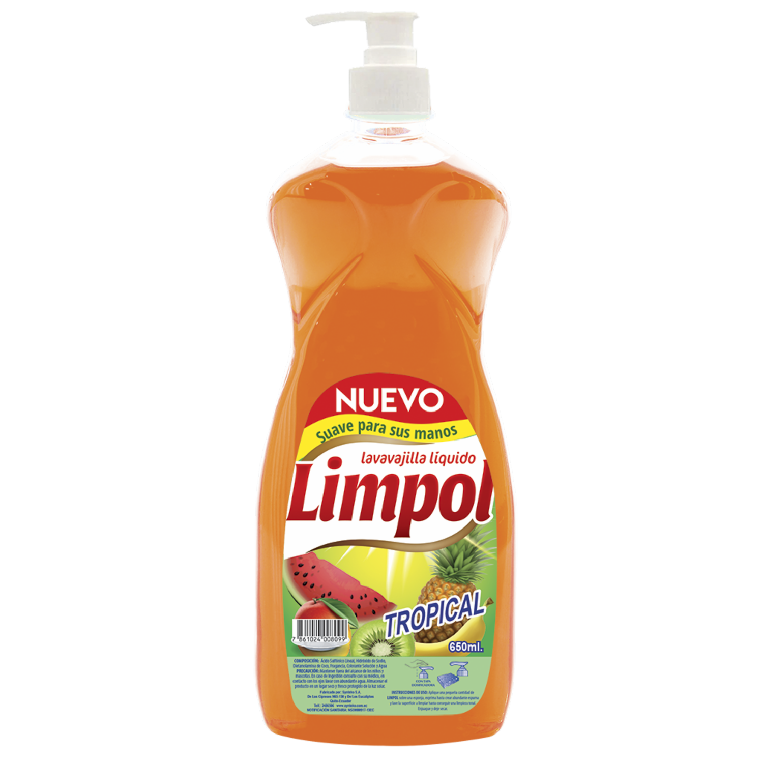 Lavavajillas Líquido Aroma Tropical LIMPOL 650 Ml