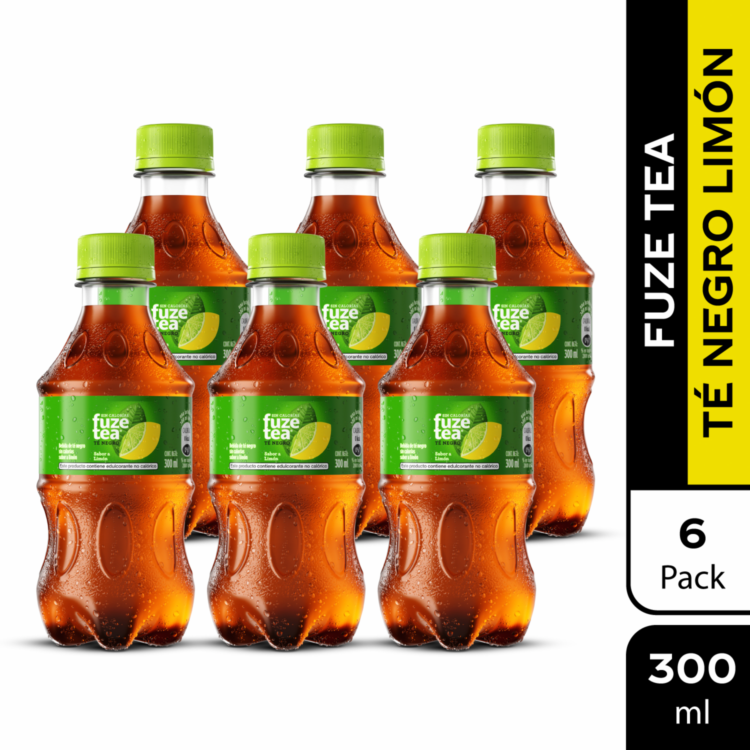 Té Frio Negro De Limón FUZE TEA 6 x 300 Ml