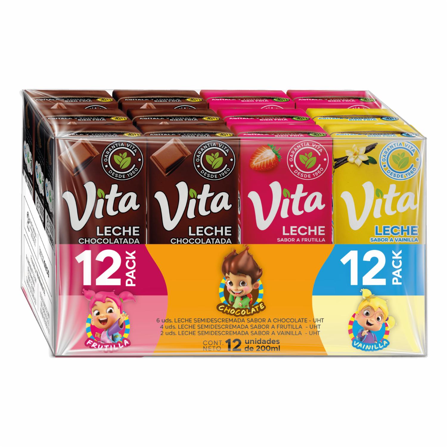 Leche Saborizada Surtidas VITA 12 X 200 Ml