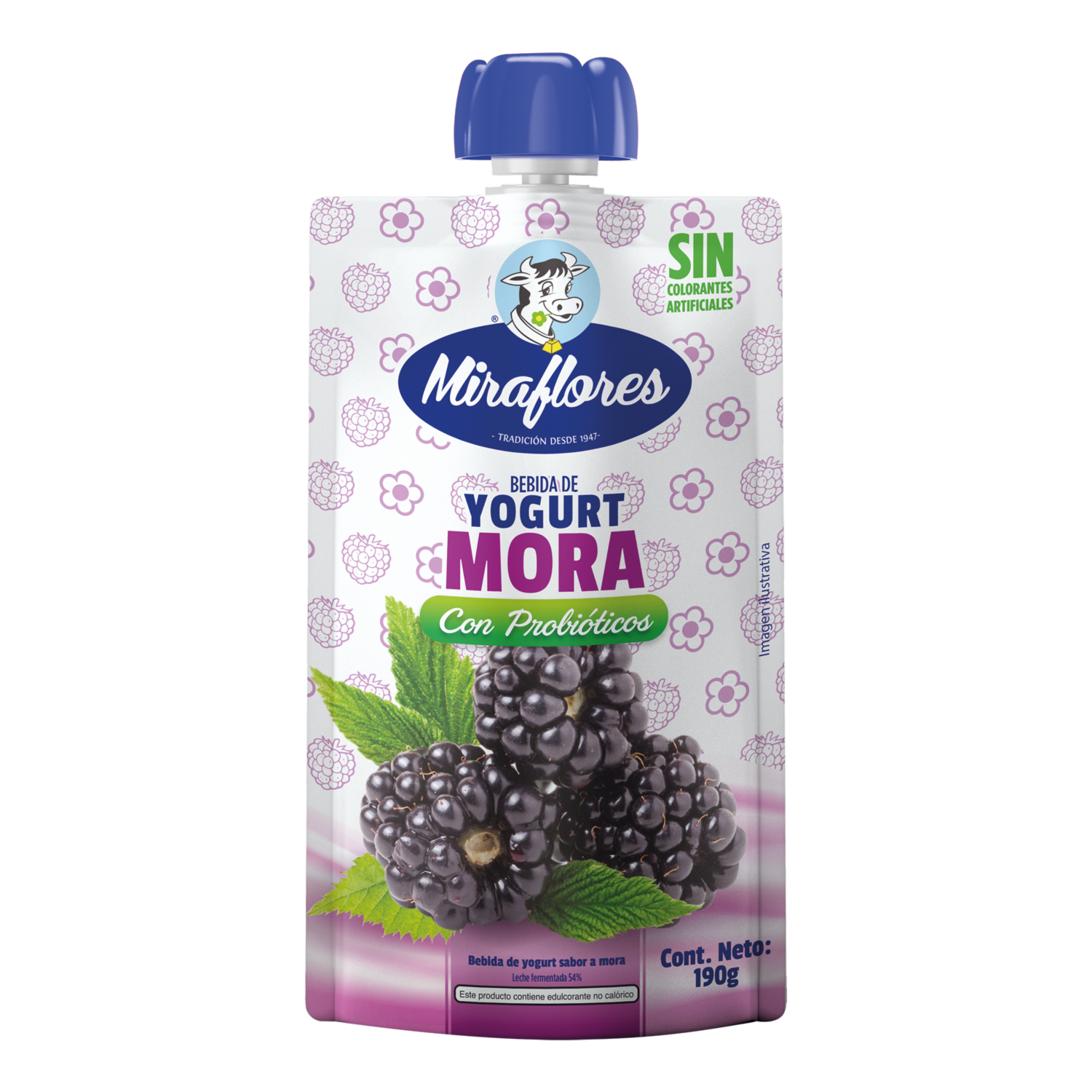 Bebida De Yogurt Sabor A Mora Con Probióticos MIRAFLORES 190 G