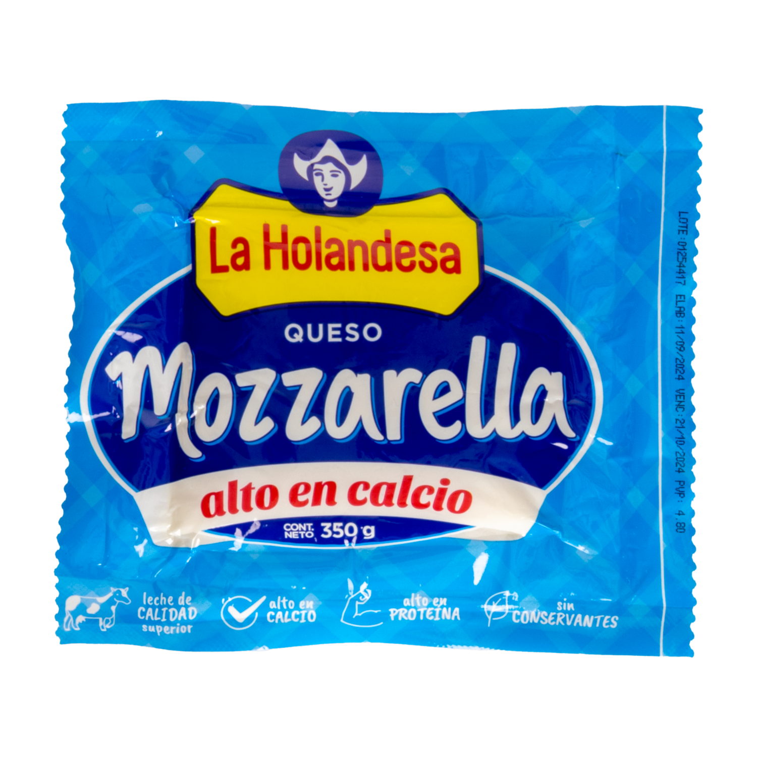 Queso Mozzarella Alto En Calcio LA HOLANDESA 350G