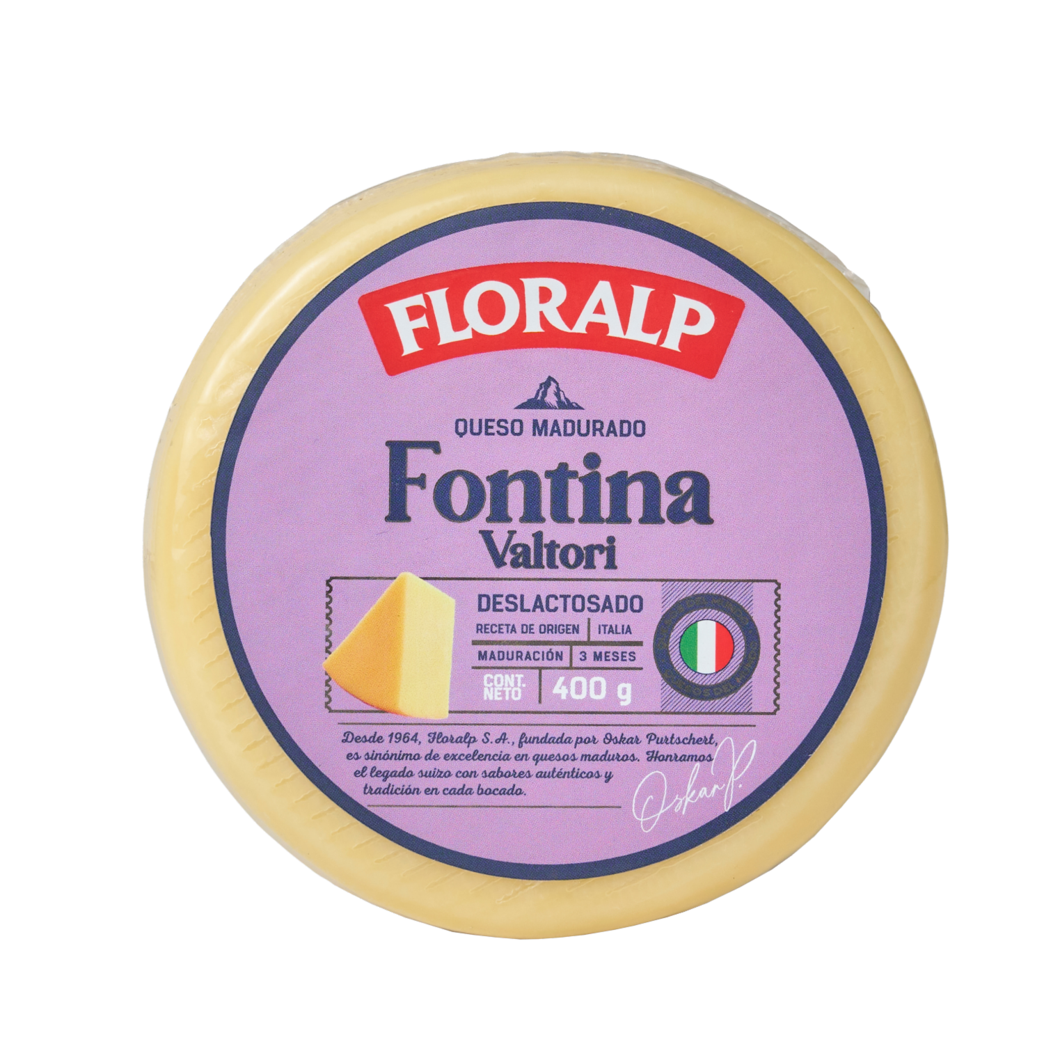 Queso Fontina Deslactosado FLORALP 400 G