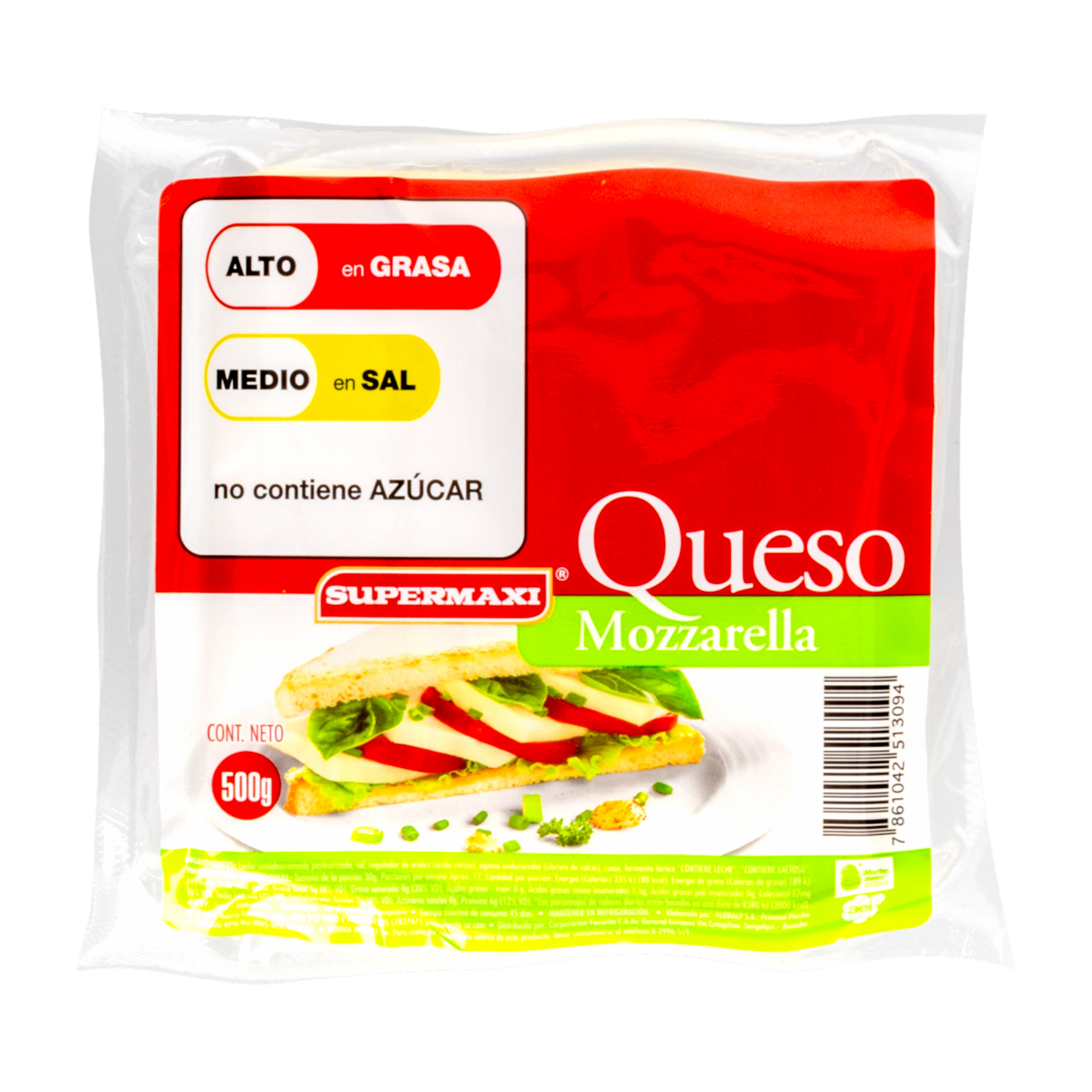 Queso Mozzarella SUPERMAXI 500 G