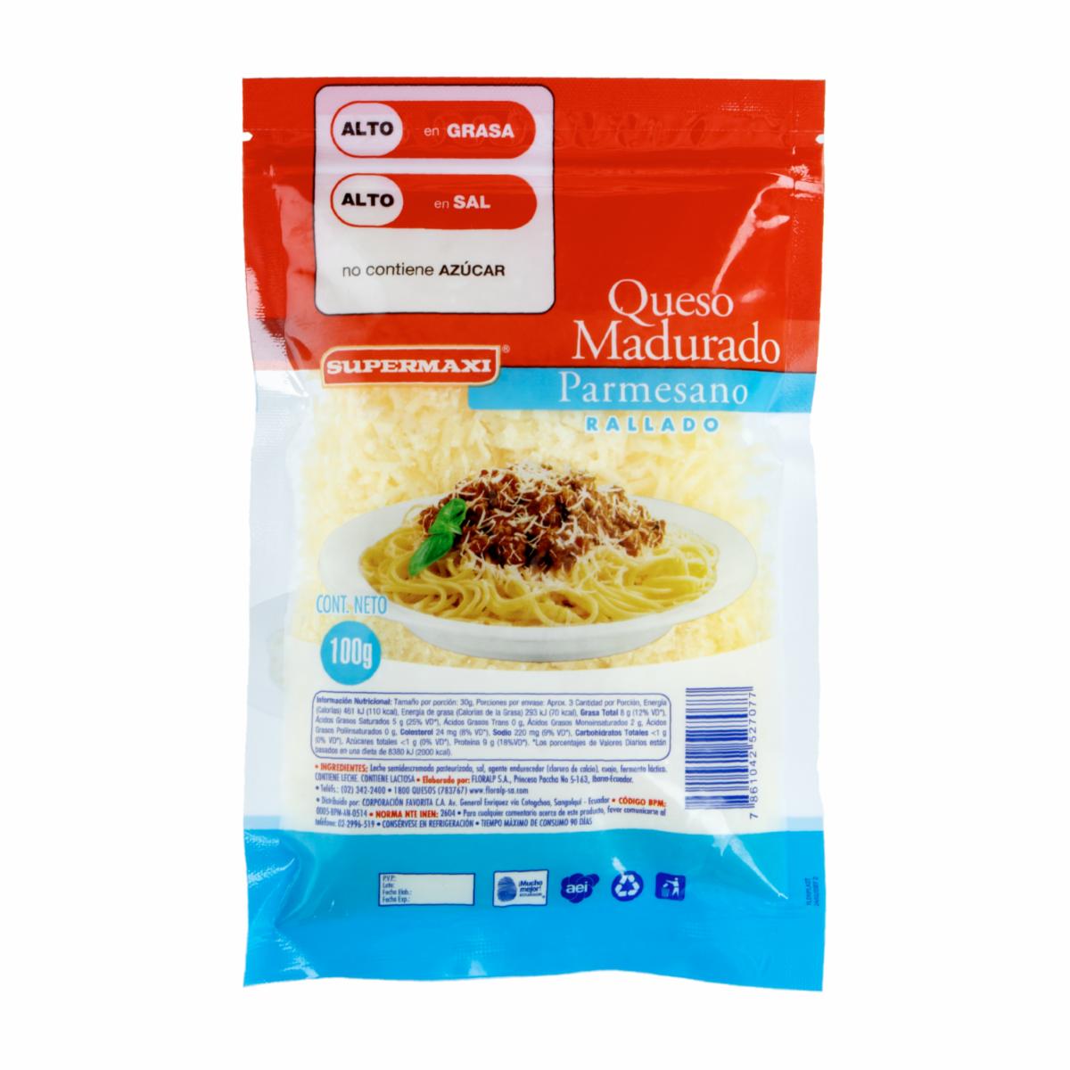 Queso Parmesano Rallado SUPERMAXI 100 G