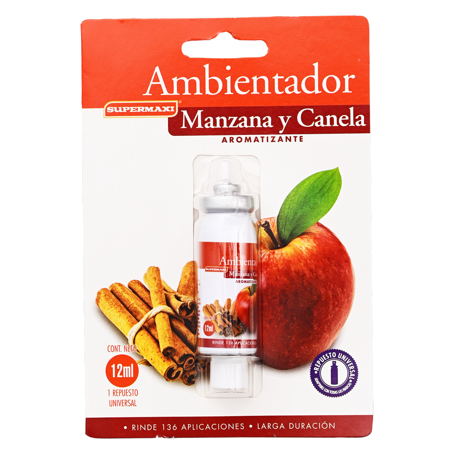 Desodornate Ambiental Fragancia A Manzana-Canela SUPERMAXI 12 Ml