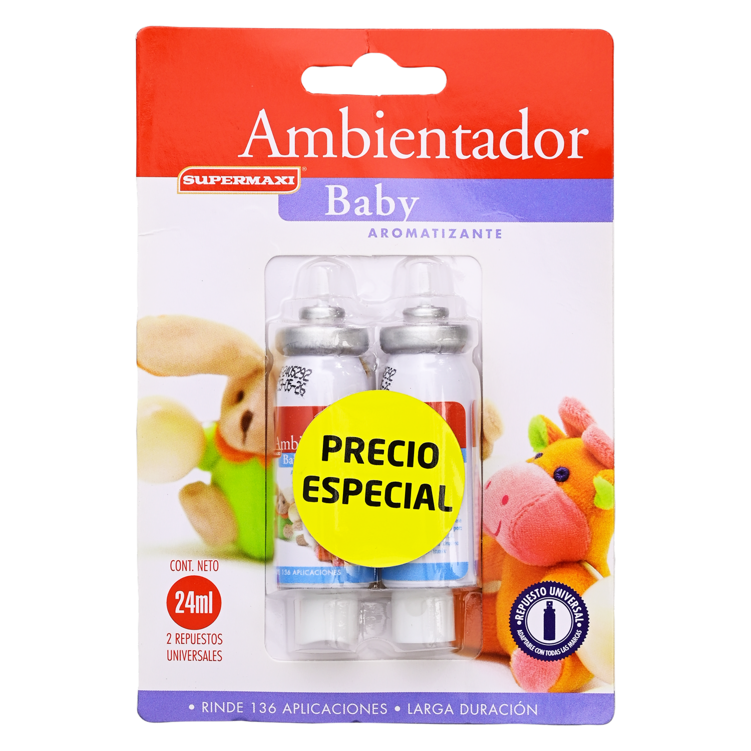 Desodorante Ambiental Fragancia Baby SUPERMAXI 2 Unidades X 12 Ml