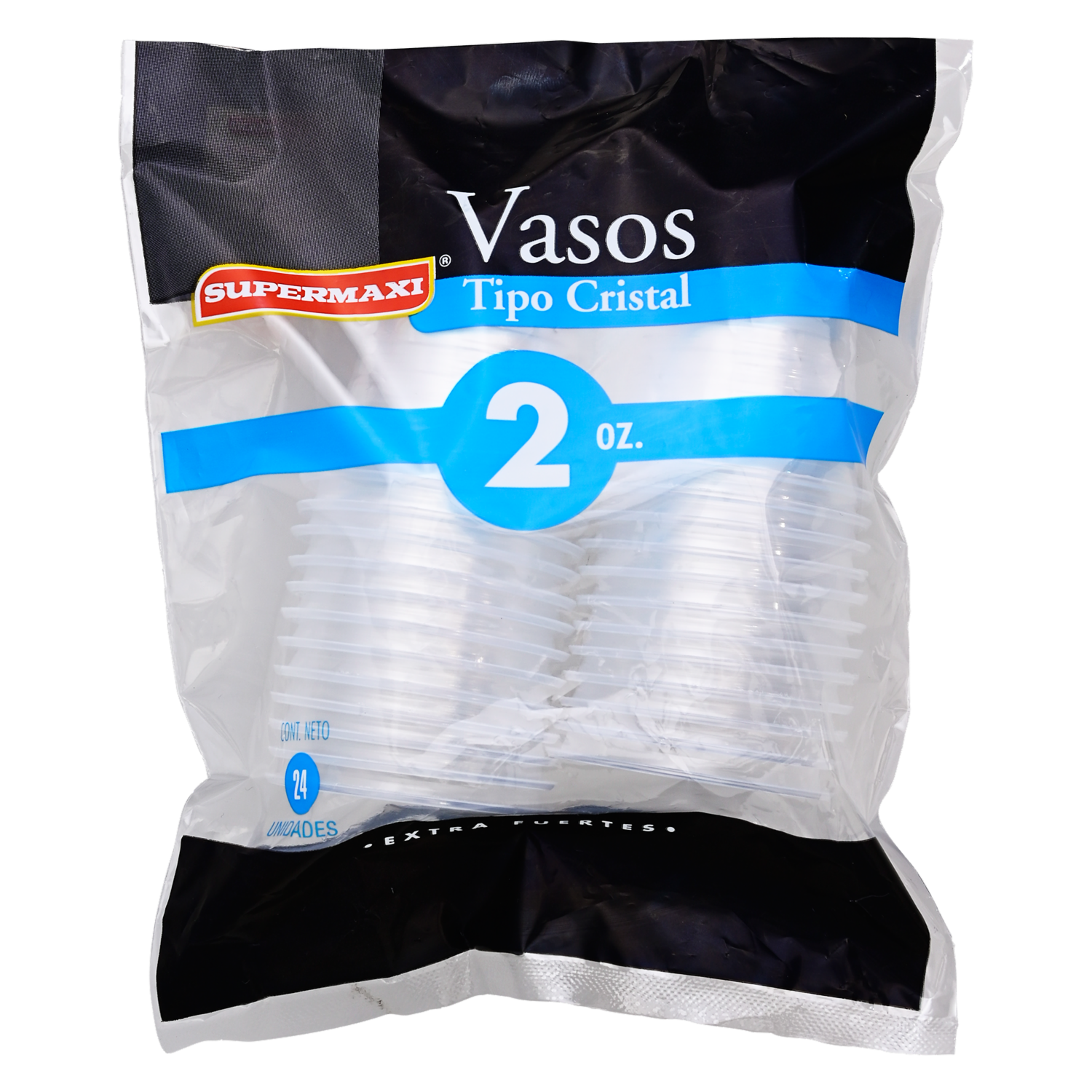Vasos Tipo Cristal 2 Onzas SUPERMAXI 24 Unidades
