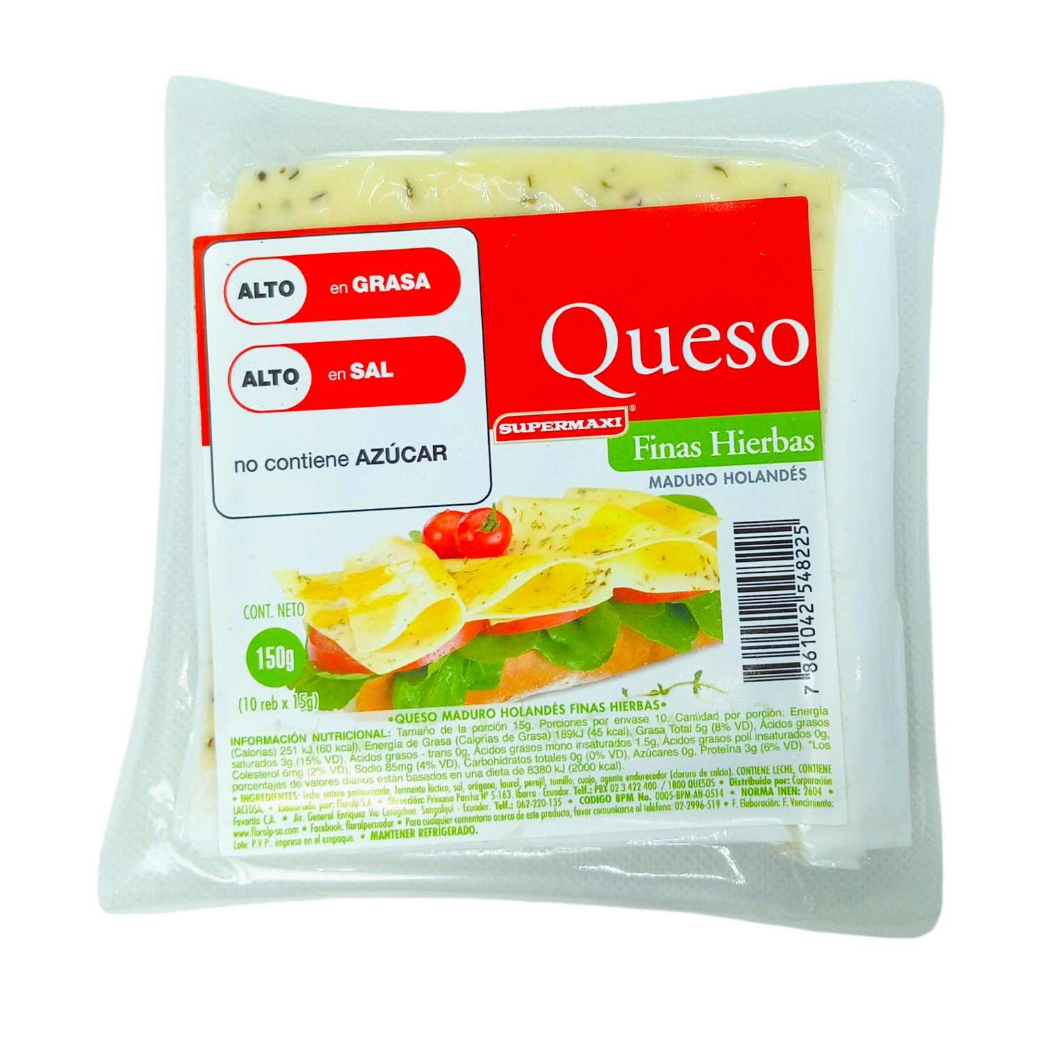 Queso Holandés Finas Hierbas SUPERMAXI 150 G